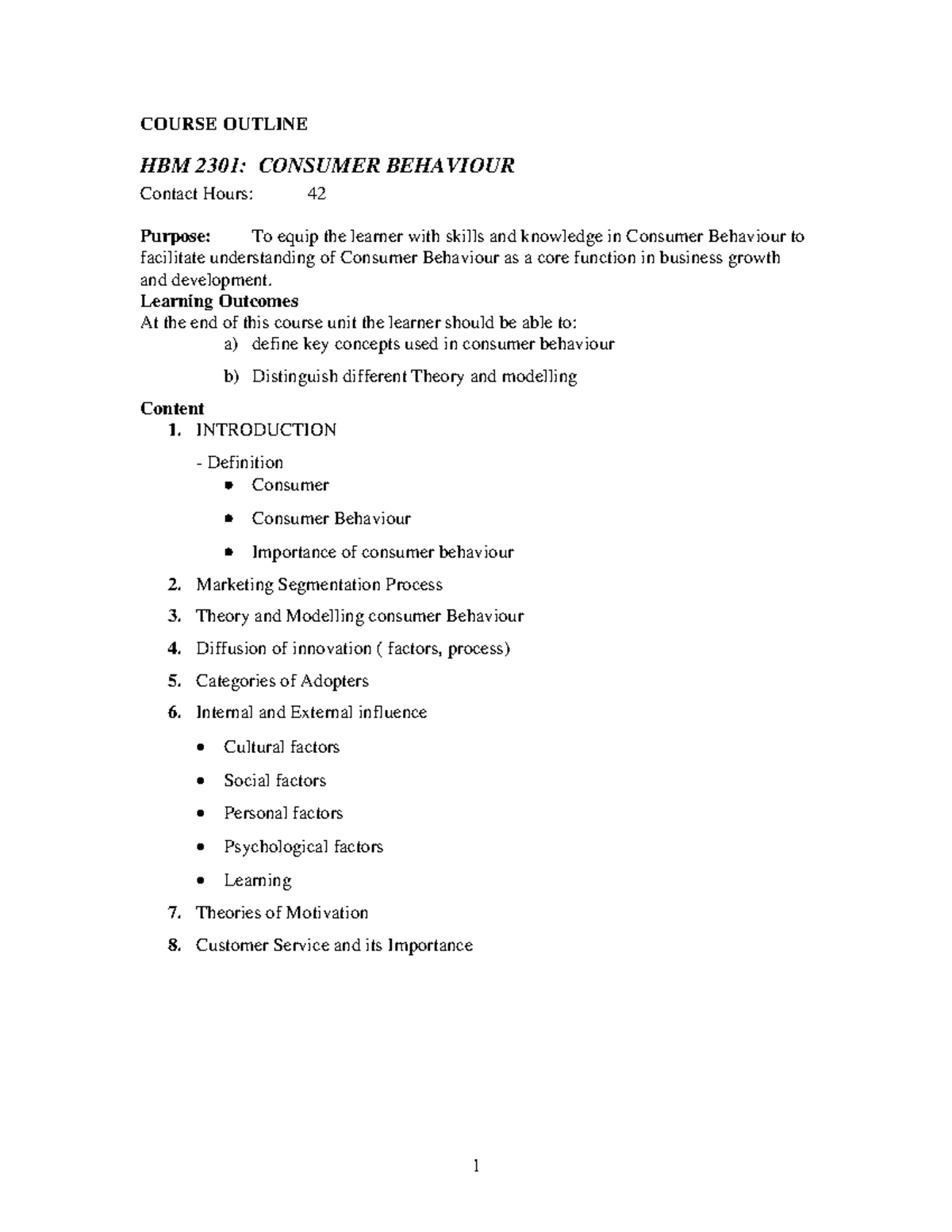HBM 2301: Consumer Behavior Final Exam Notes and Key Concepts - Studocu