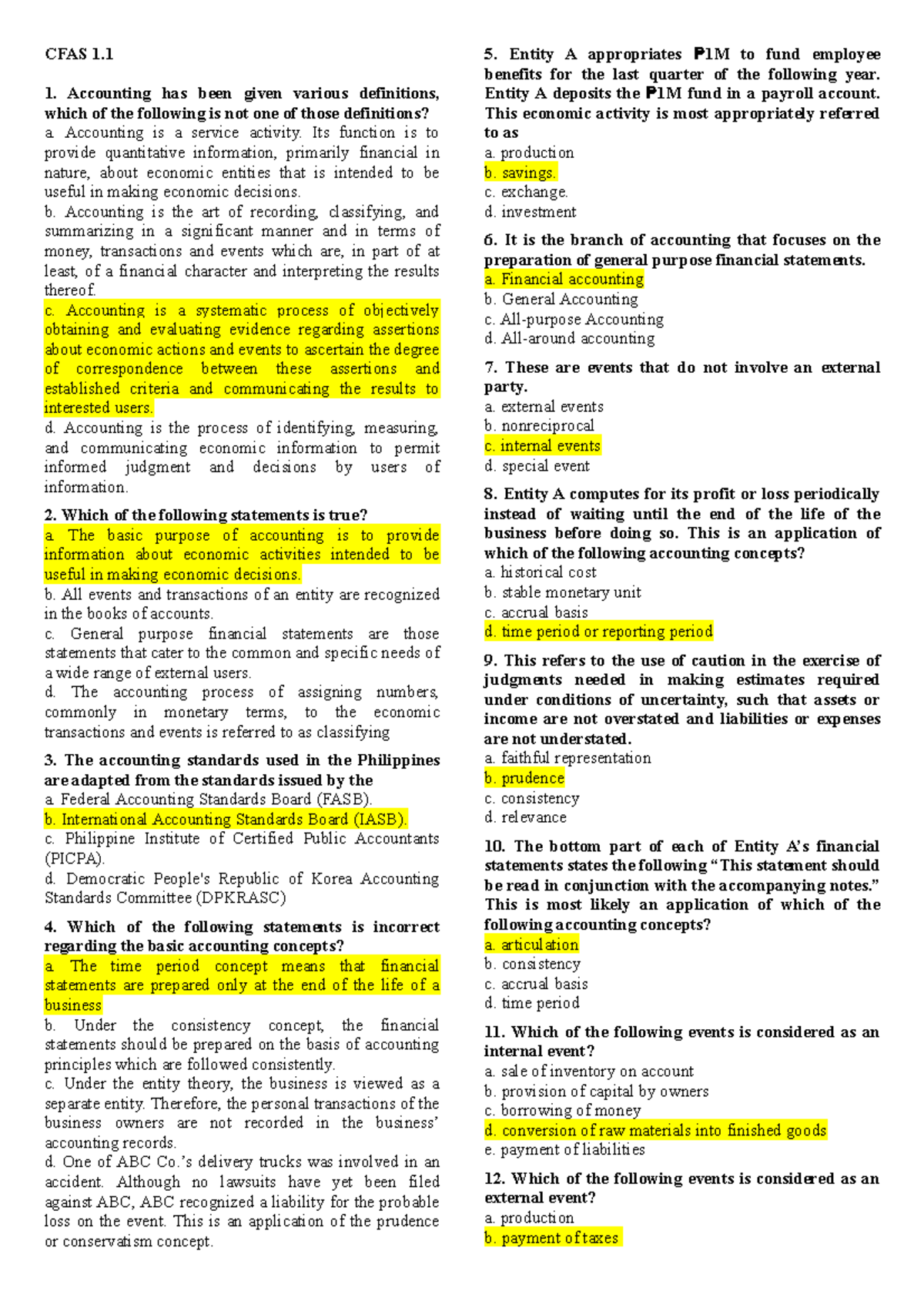 540884176 CFAS Test Bank Review Questions and Answers - Studocu