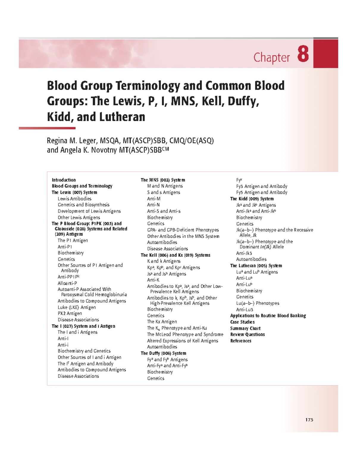Chapter 8: Blood Group Terminology and Other Blood Groups (MSQA 007 ...