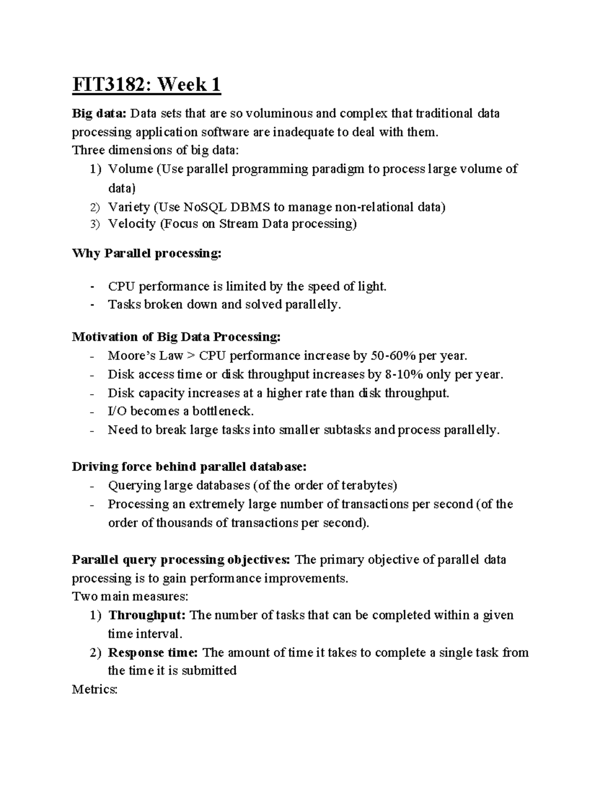 FIT3182 Week 1 Lecture Notes - FIT3182: Week 1 Big data: Data sets that ...