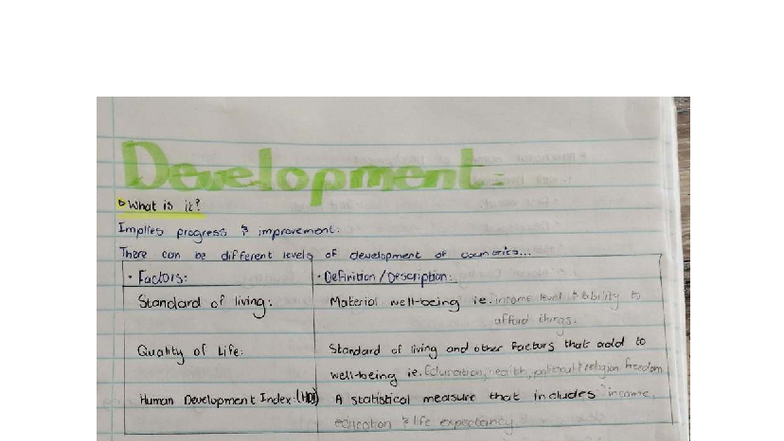Development and resources - Development it? Implies progress ...