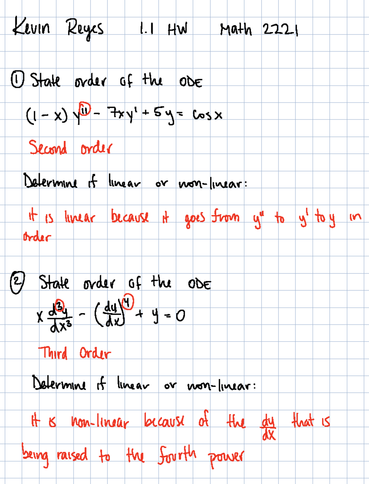 Elementary equations 2221 hw1 - Kevin Reyes 1 HW Math 2221 State order ...