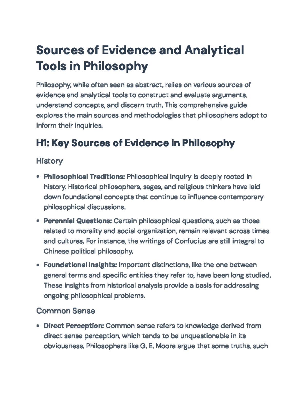 Sources of Evidence and Tools in Philosophy: A Comprehensive Overview ...