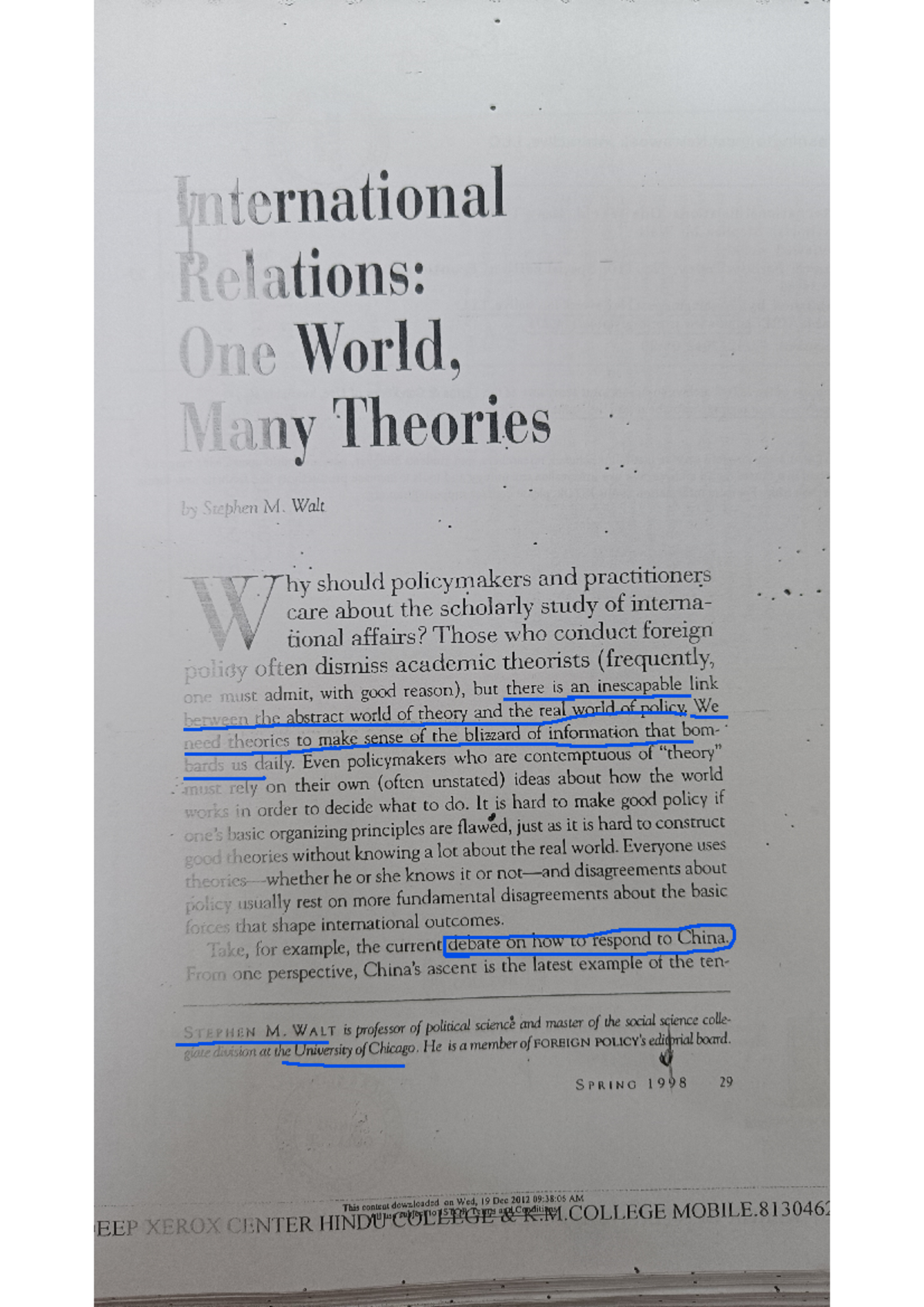 Ir theory - Perspectives On International Relations And World History ...