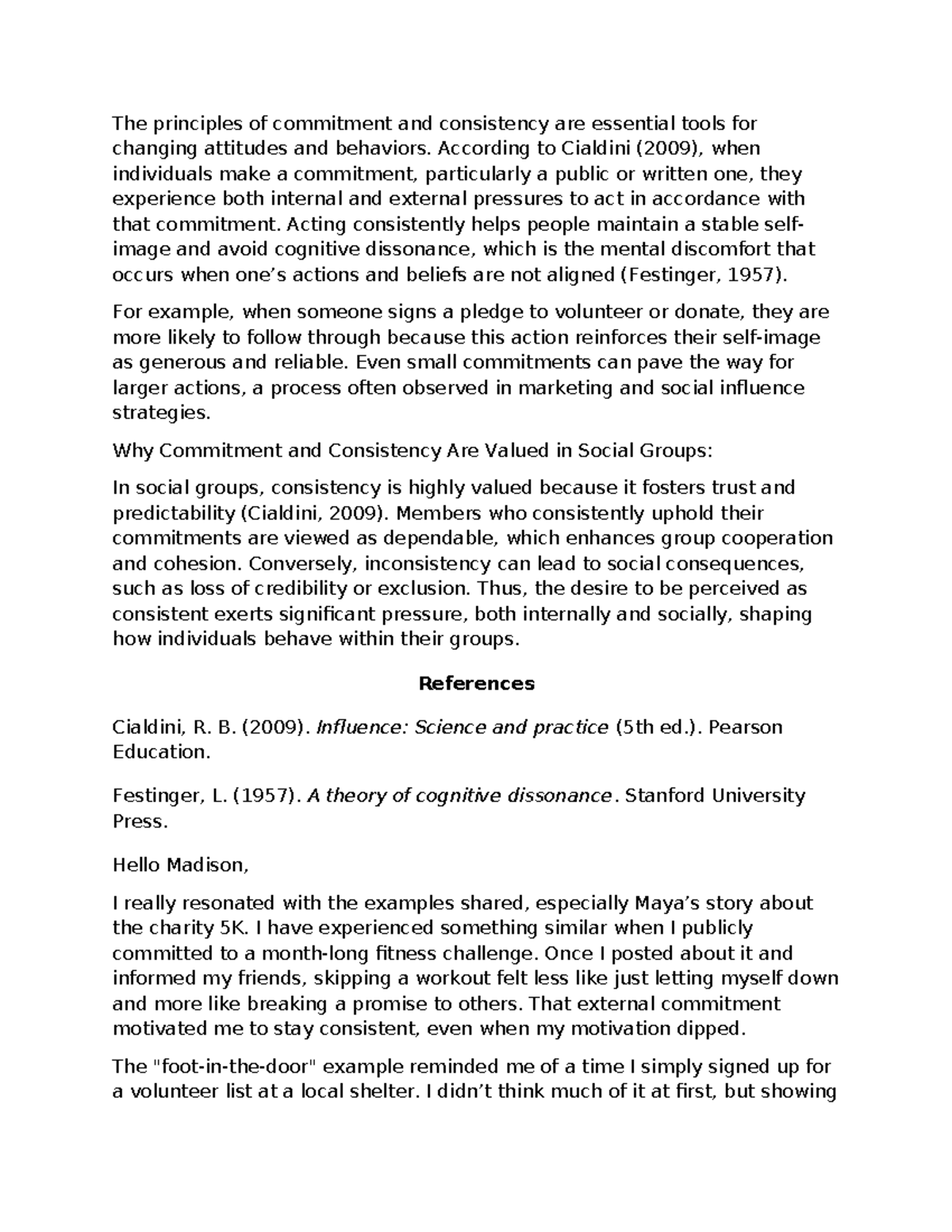 Psy 327 3 1 Discussion The Role Of Commitment And Consistency In