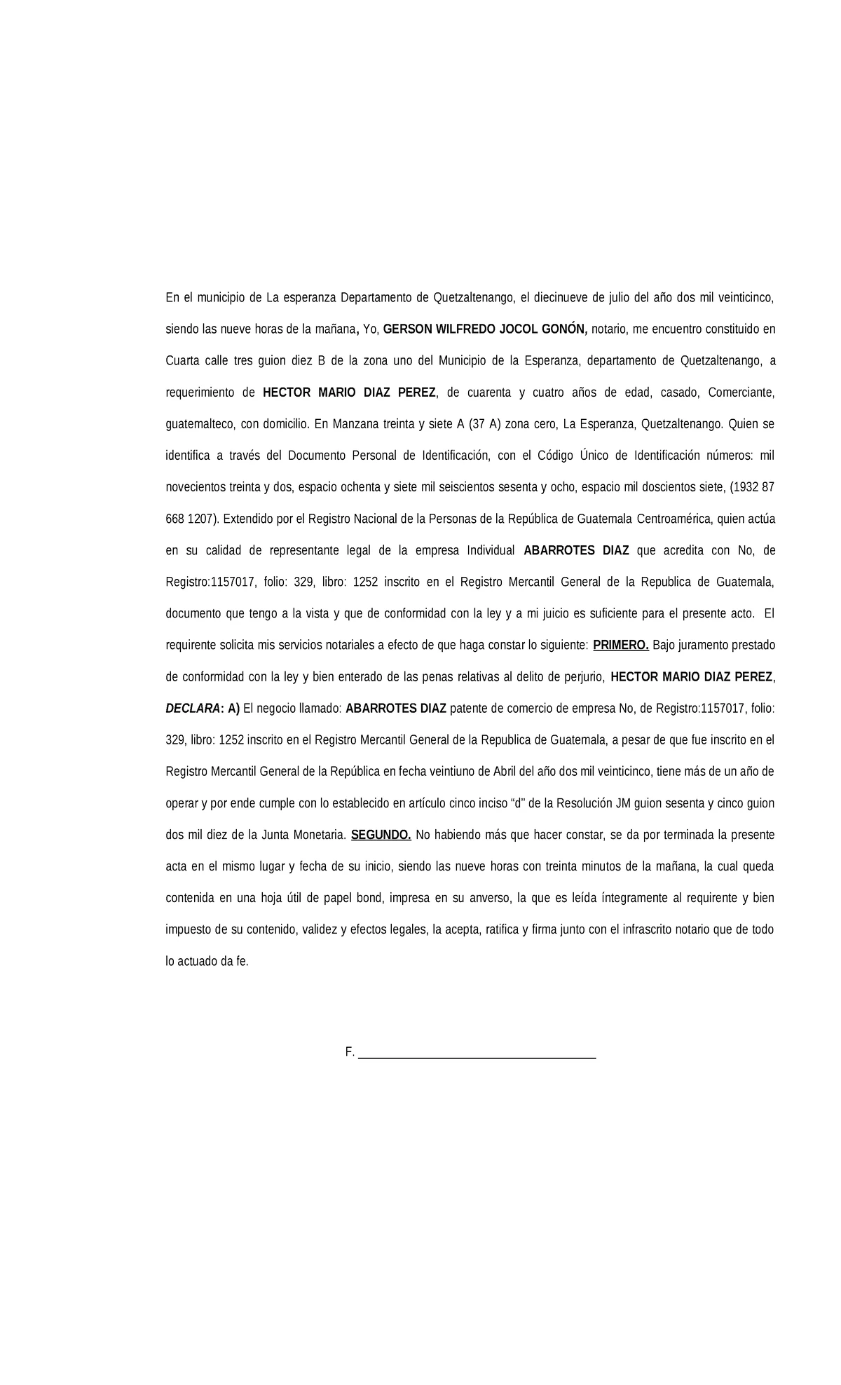Modelo de Acta Notarial de Saldo Deudor - Guatemala 2019 - Studocu