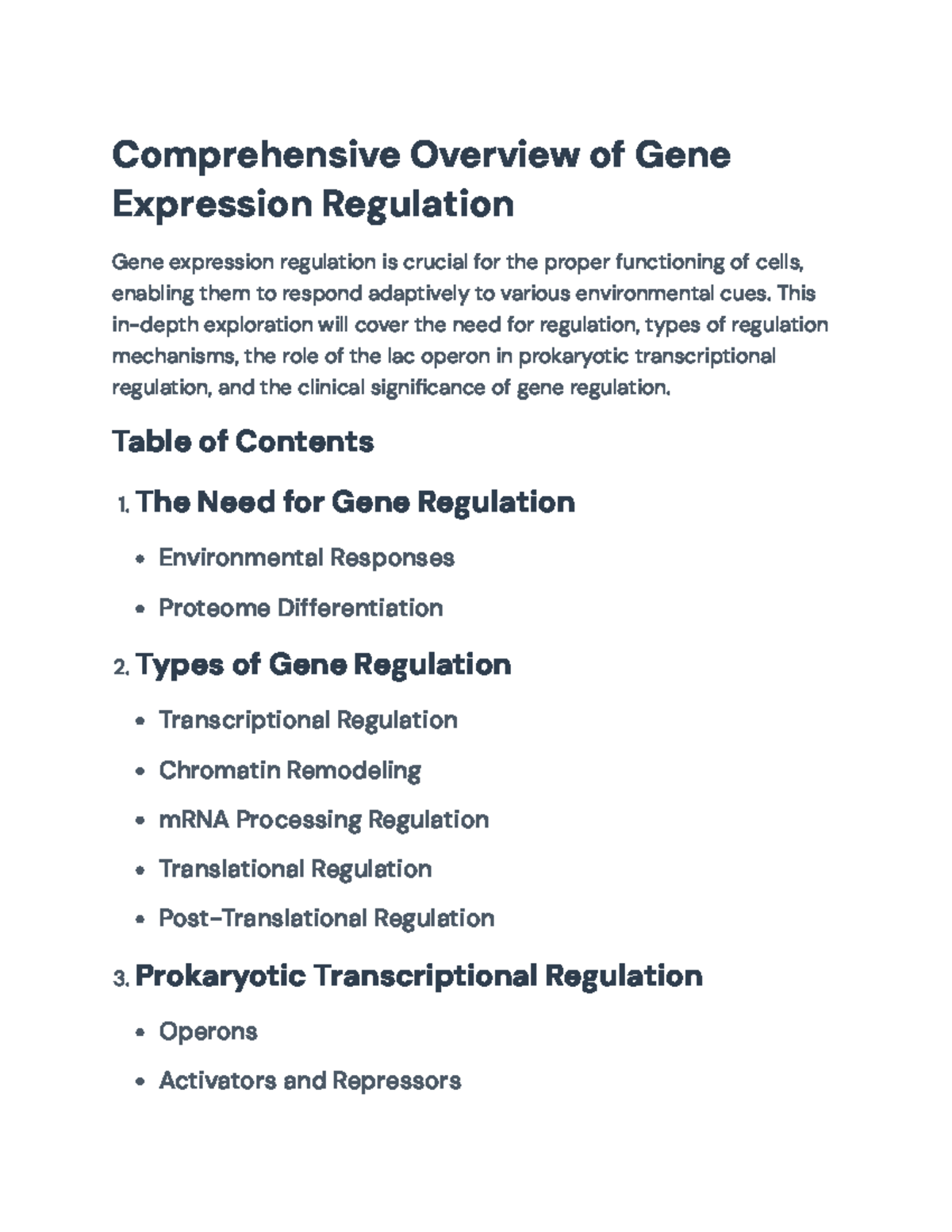 Gene Expression Regulation: Mechanisms and Clinical Significance ...