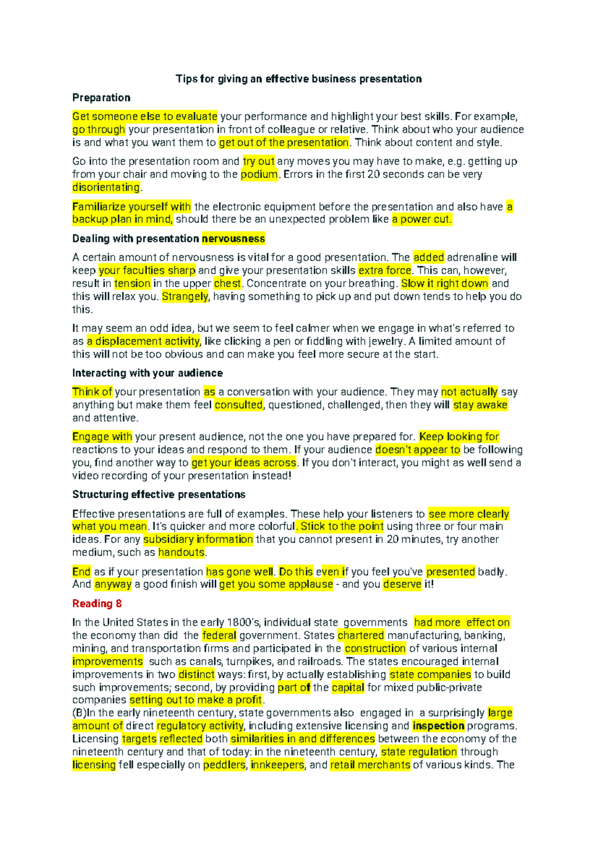 Effective Tips for Business Presentations (BUS 101) - Studocu