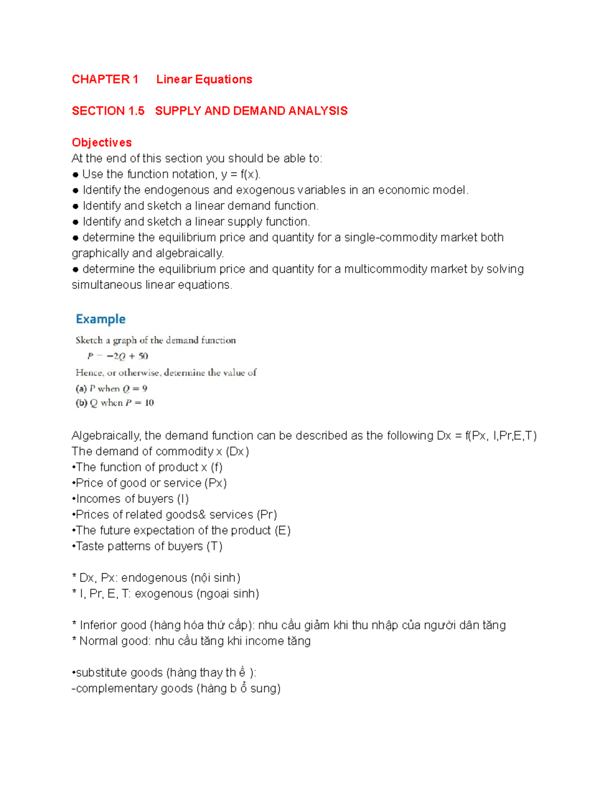 Chapter 1 Linear Equations - CHAPTER 1 Linear Equations SECTION 1 ...
