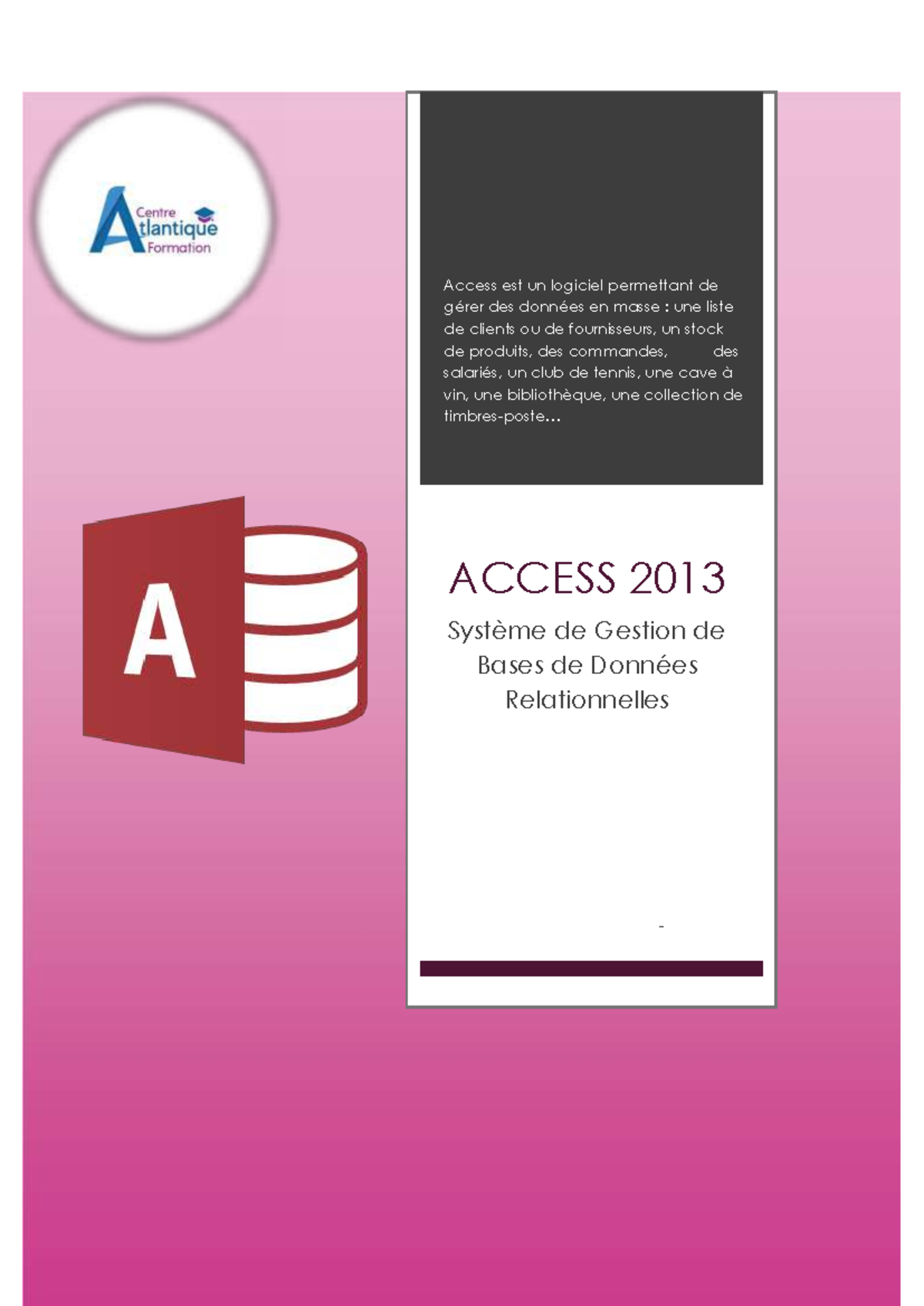 Cours-access p - guide pour comprendre access - Access est un logiciel ...