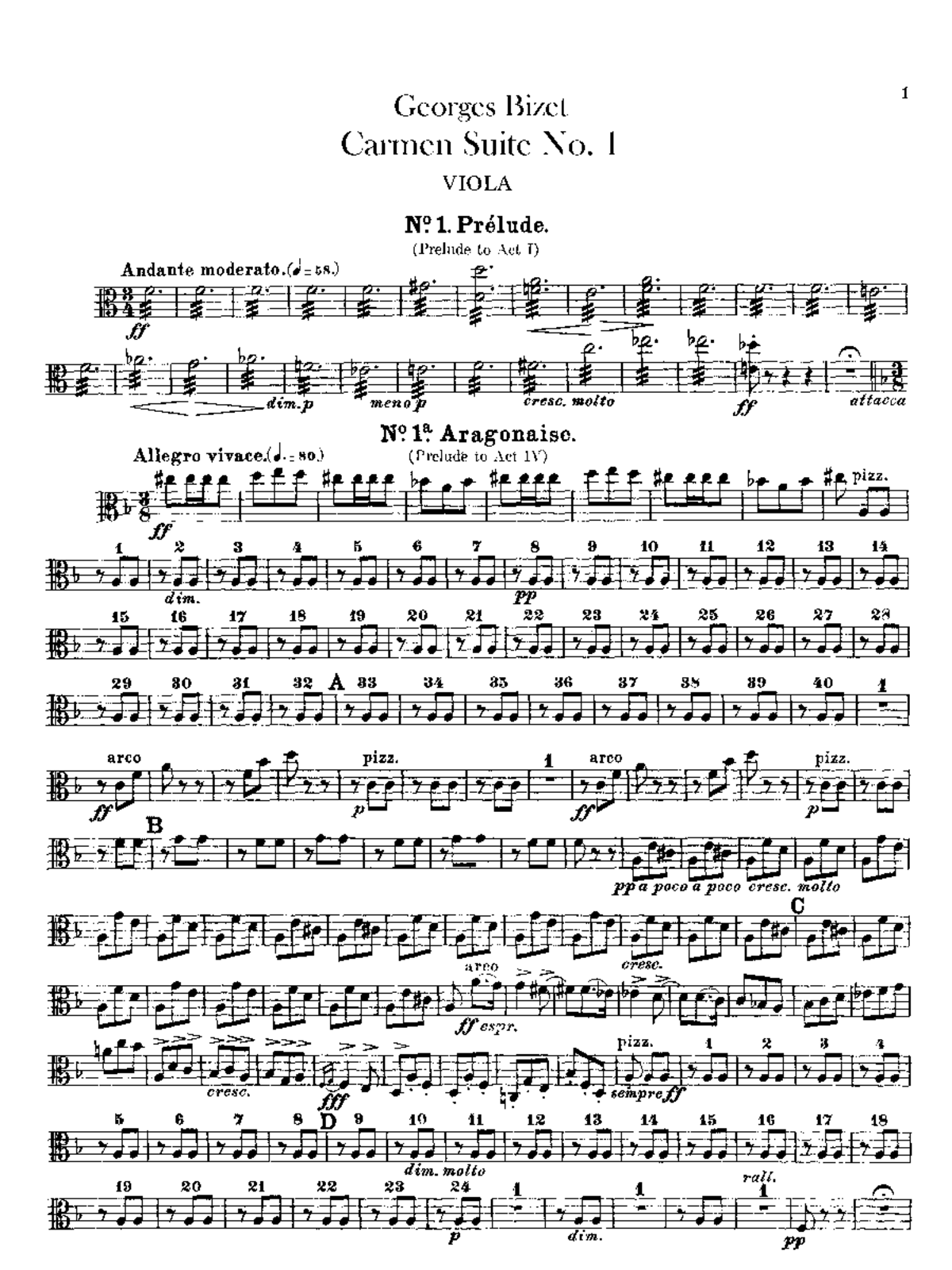 Carmen Suite No. 1 for Viola - Detailed Analysis and Notes - Studocu