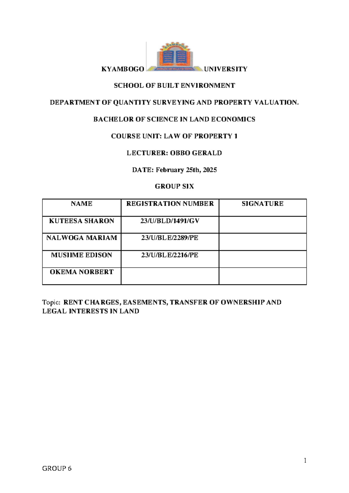 Final Exam Notes for LAW 1 - Property Law: Rent Charges & Easements ...