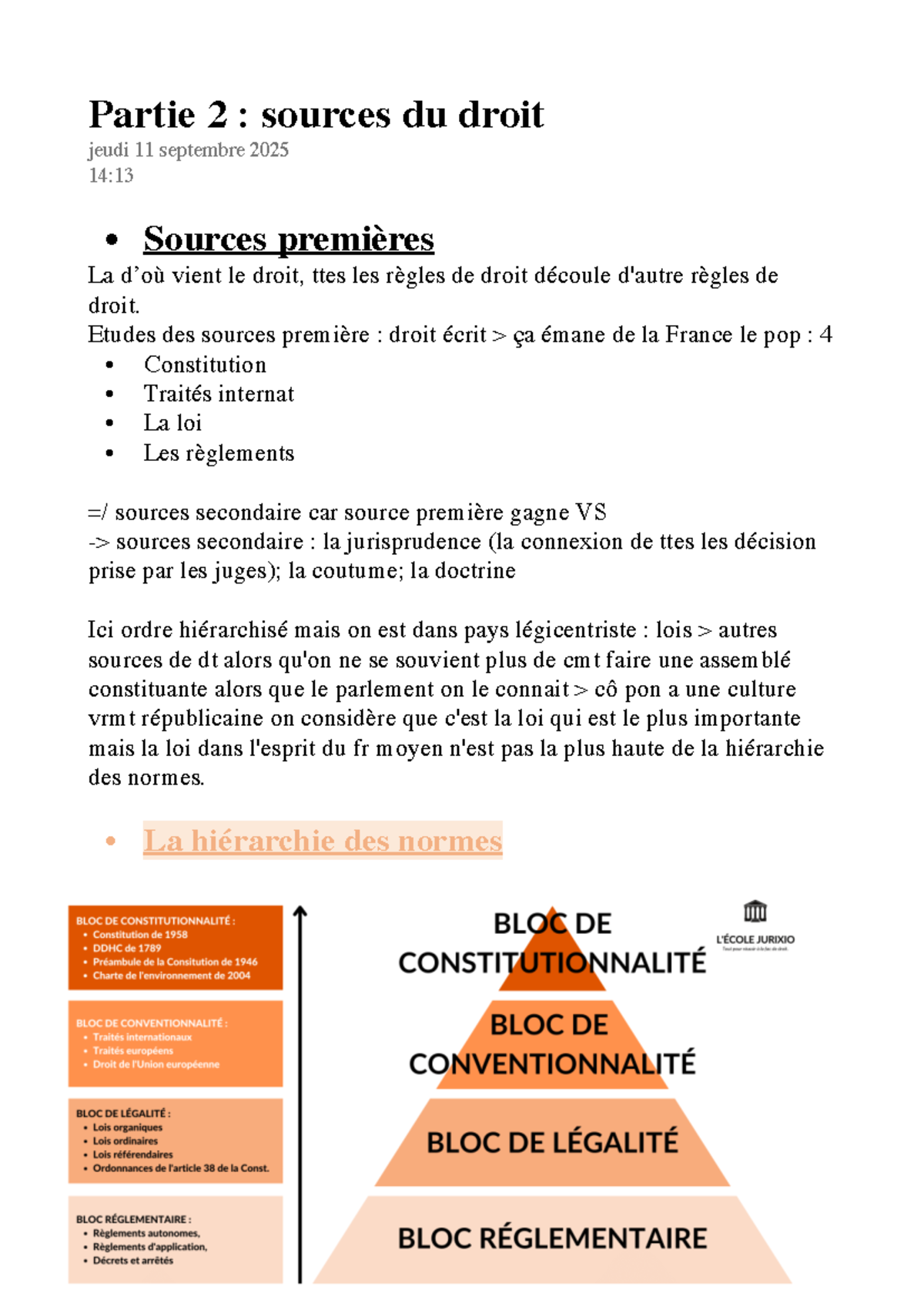 Partie 2 : Sources du Droit - Cours d'Intro G. L1 - Studocu