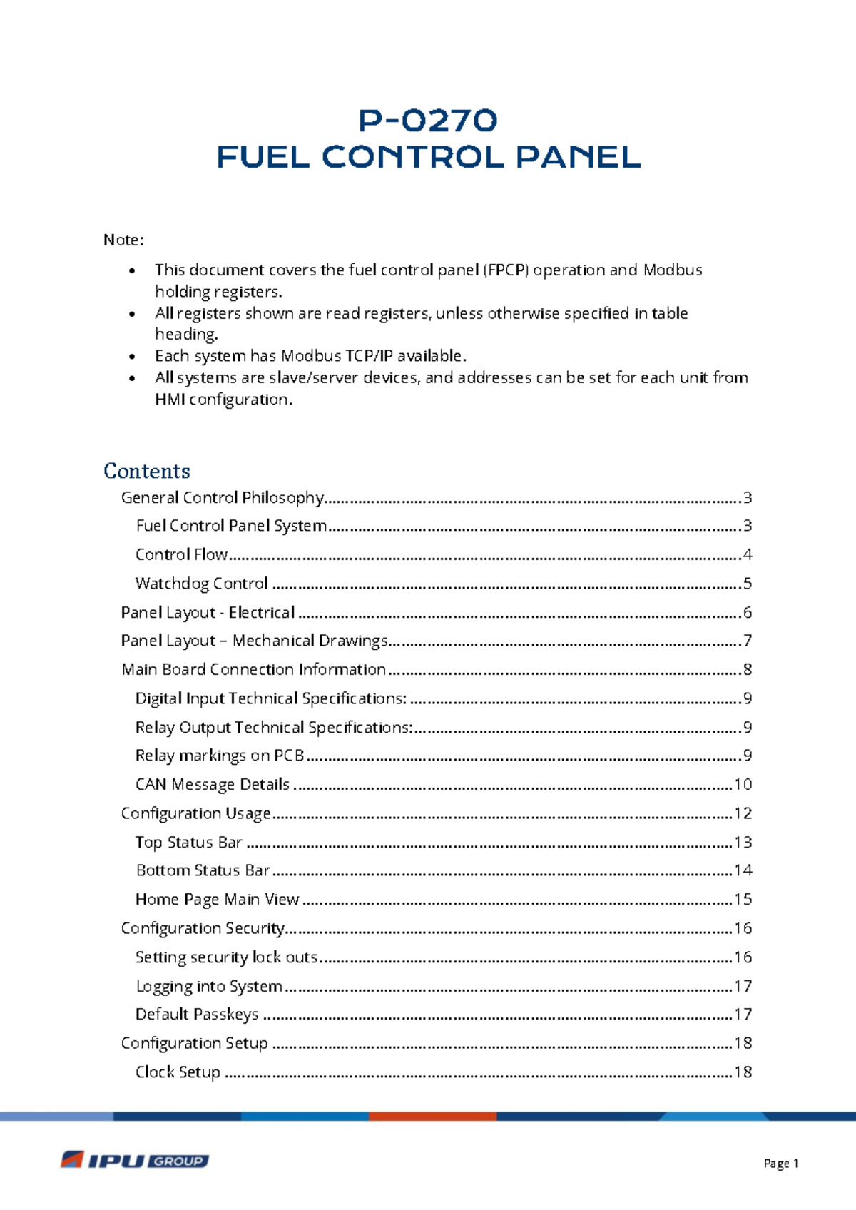 Fuel Control Panel Operation & Modbus Registers - ENG 101 - Studocu
