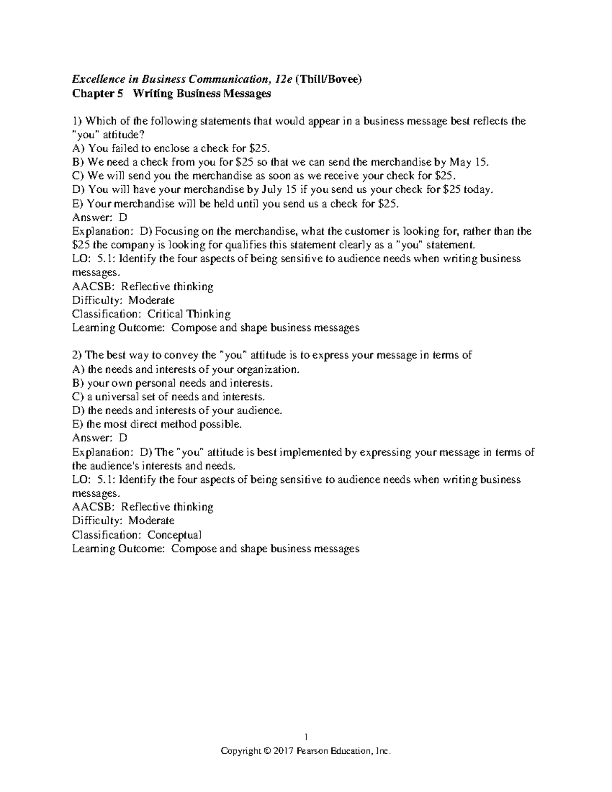 BC 12e Chapter 5 Study Notes: Writing Business Messages - Studocu