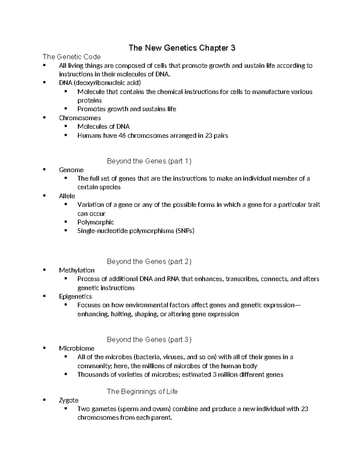 Chapter 3 Lecture notes - The New Genetics Chapter 3 The Genetic Code ...