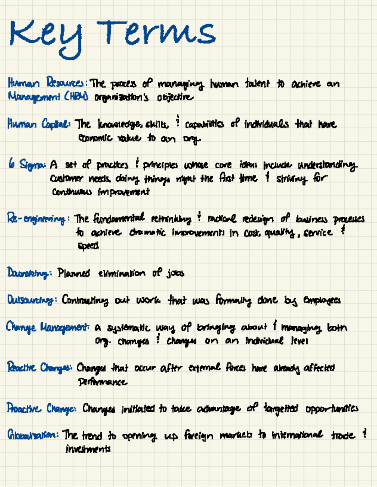 Midterm Key Terms for Human Resources Management (HRM) - Studocu