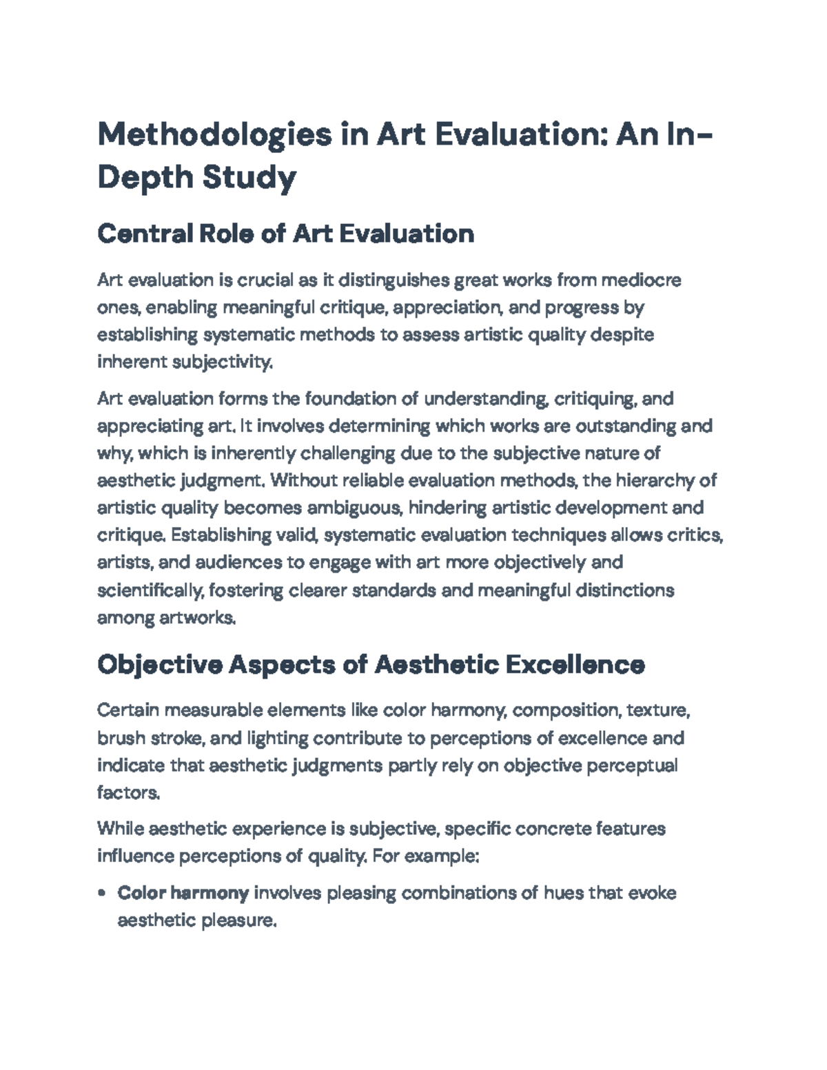Methodologies in Art Evaluation: Critical Insights & Historical ...