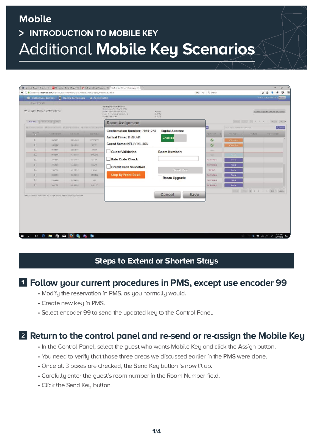 Mobile Key Procedures and Scenarios for PMS Management - Studocu
