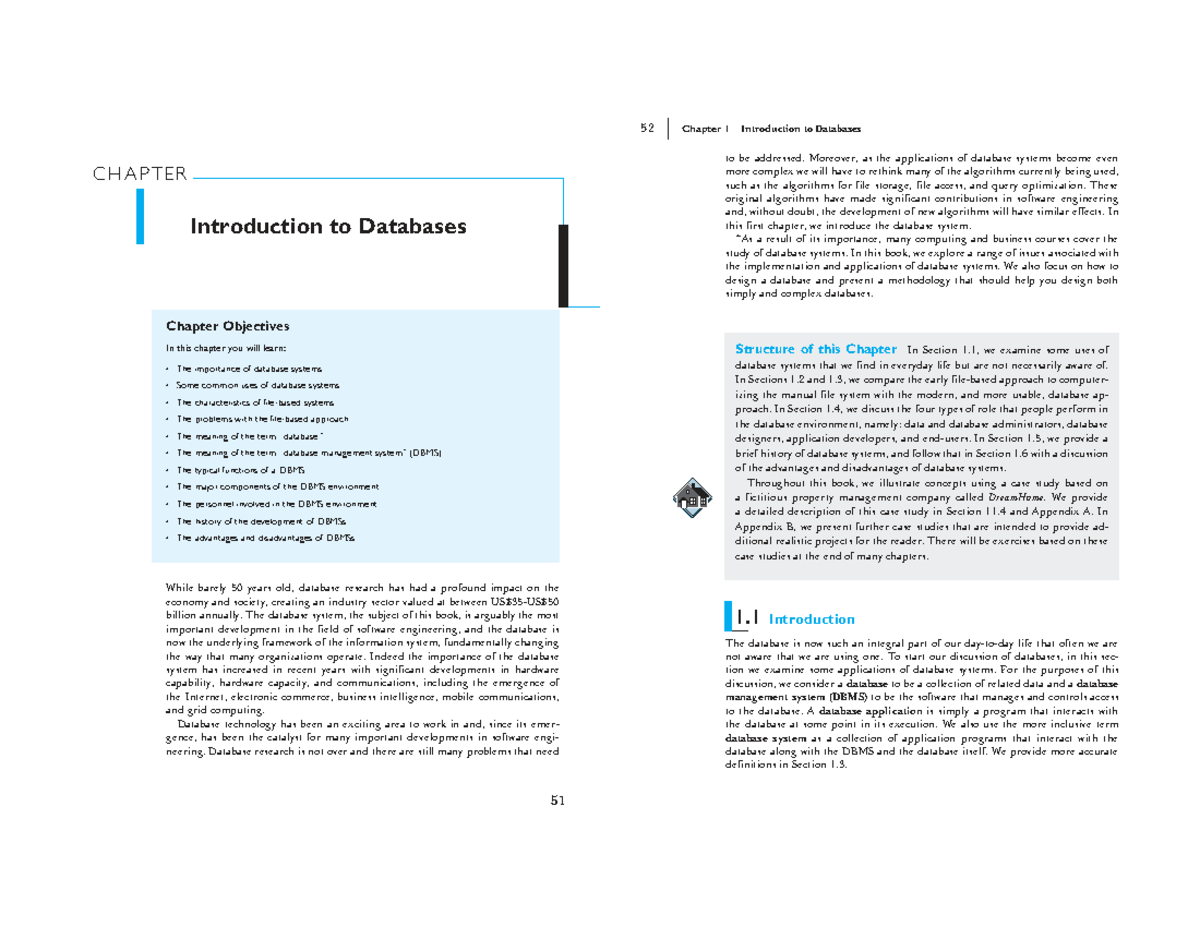 Database Systems: Chapter 1 Overview and Applications - Studocu