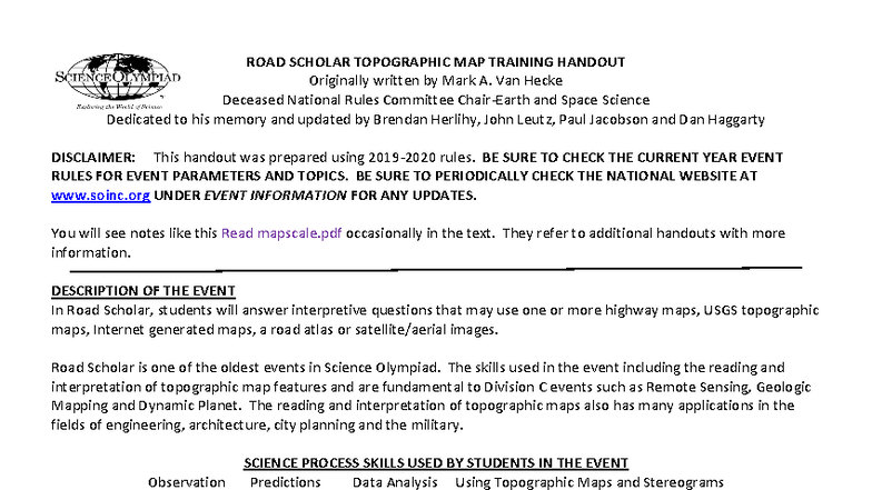 RS TH TOPO - Topographic Map Training Handout - Studocu