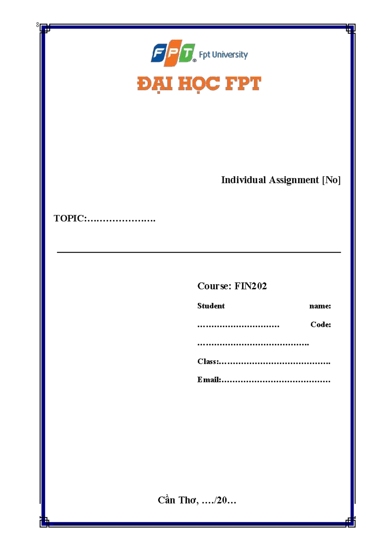 FIN202 Individual Assignment Guidelines and Submission Info - Studocu