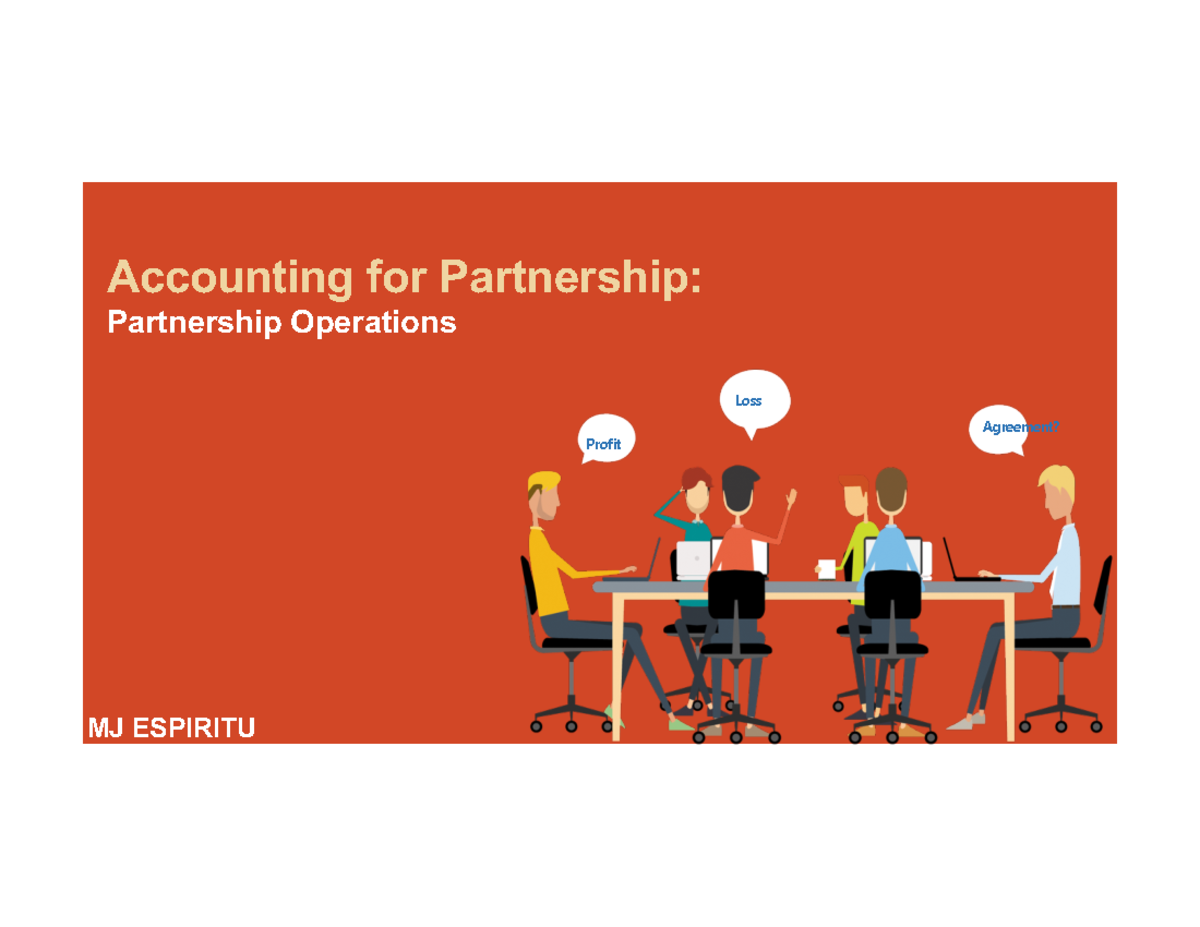 2.1.A Partnership Operations: Accounting for Profits and Losses - Studocu