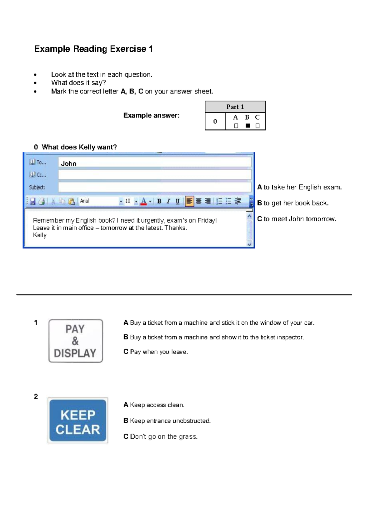 B1 English Reading Exercise 1: Comprehension Questions - Studocu