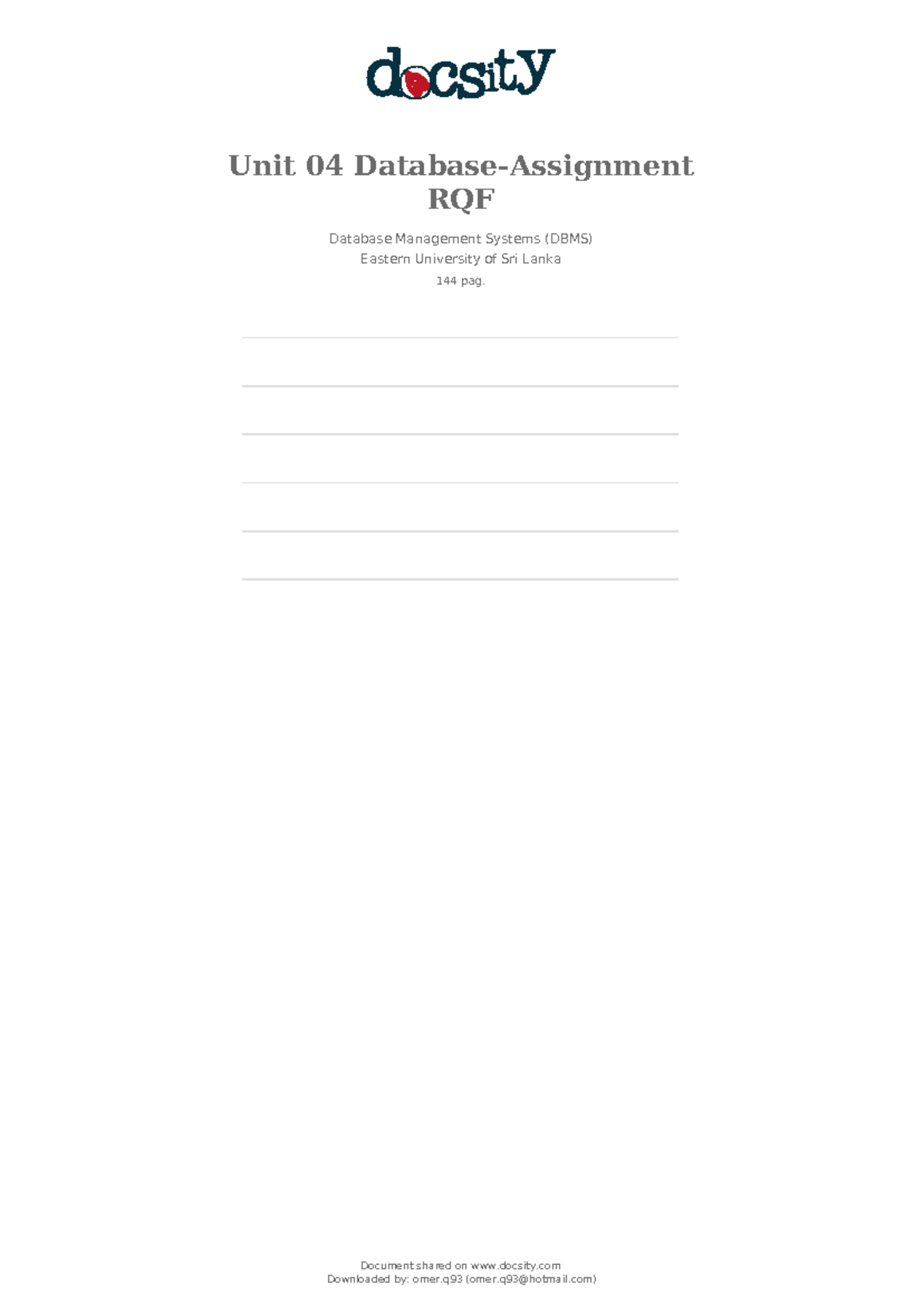 Docsity unit 04 database assignment rqf - Unit 04 Database-Assignment ...