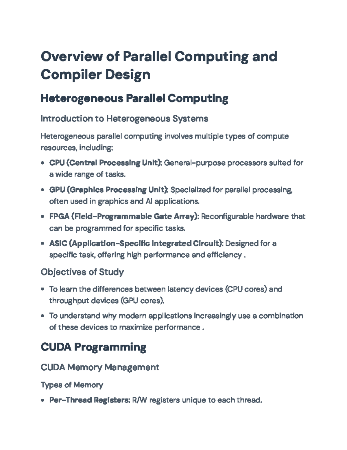 Overview of Heterogeneous Parallel Computing & CUDA Programming ...