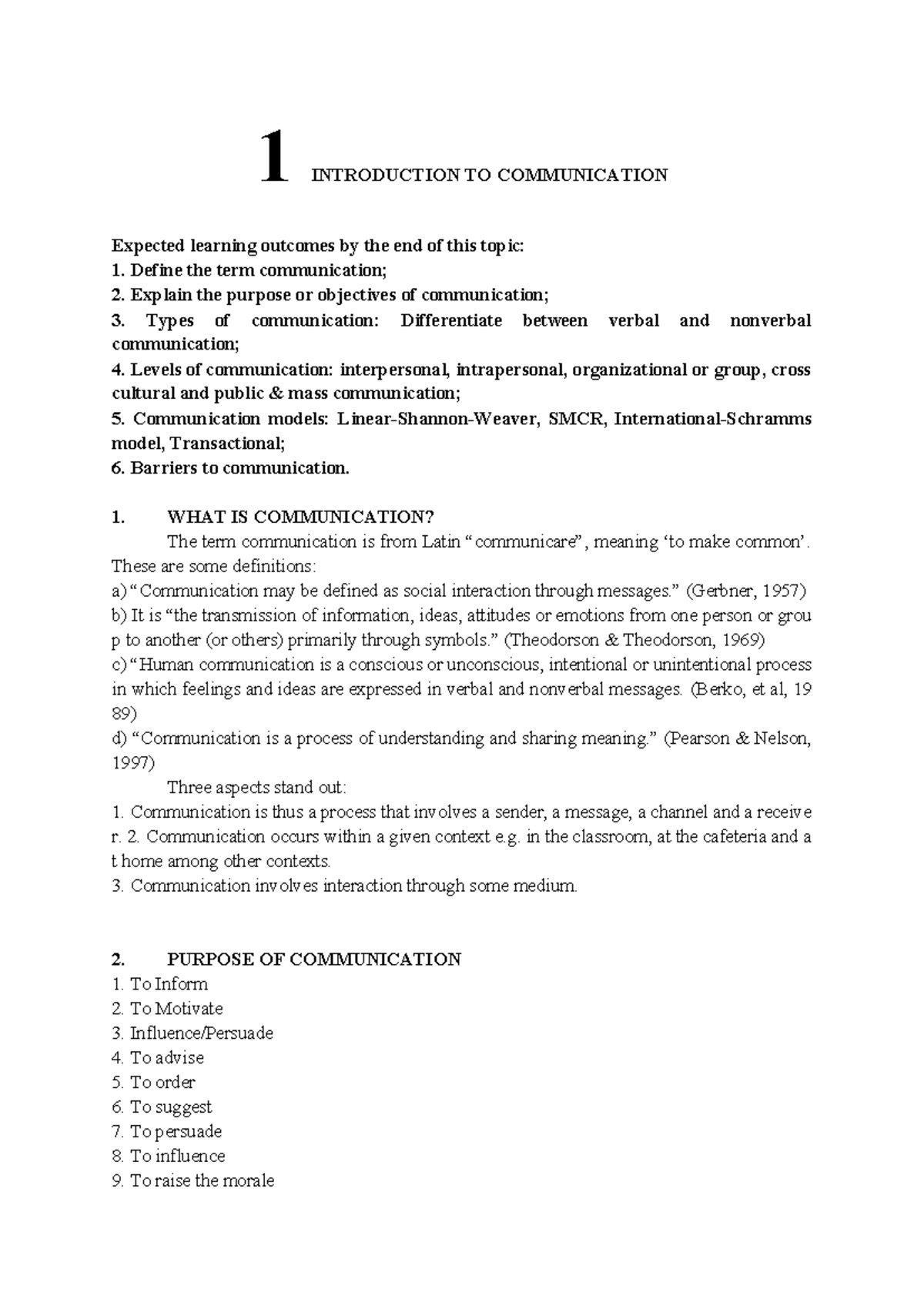 Introduction to Communication Skills: Key Concepts and Models - Studocu