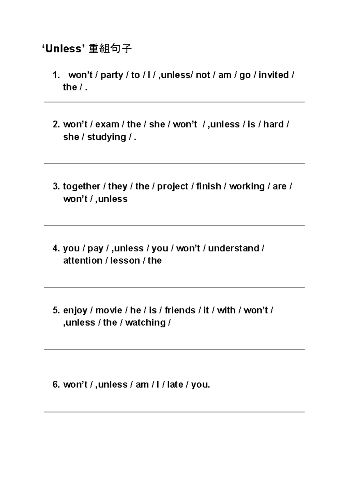 Exam Revision Grammar Exercises: Sentence Structure & Usage - Studocu
