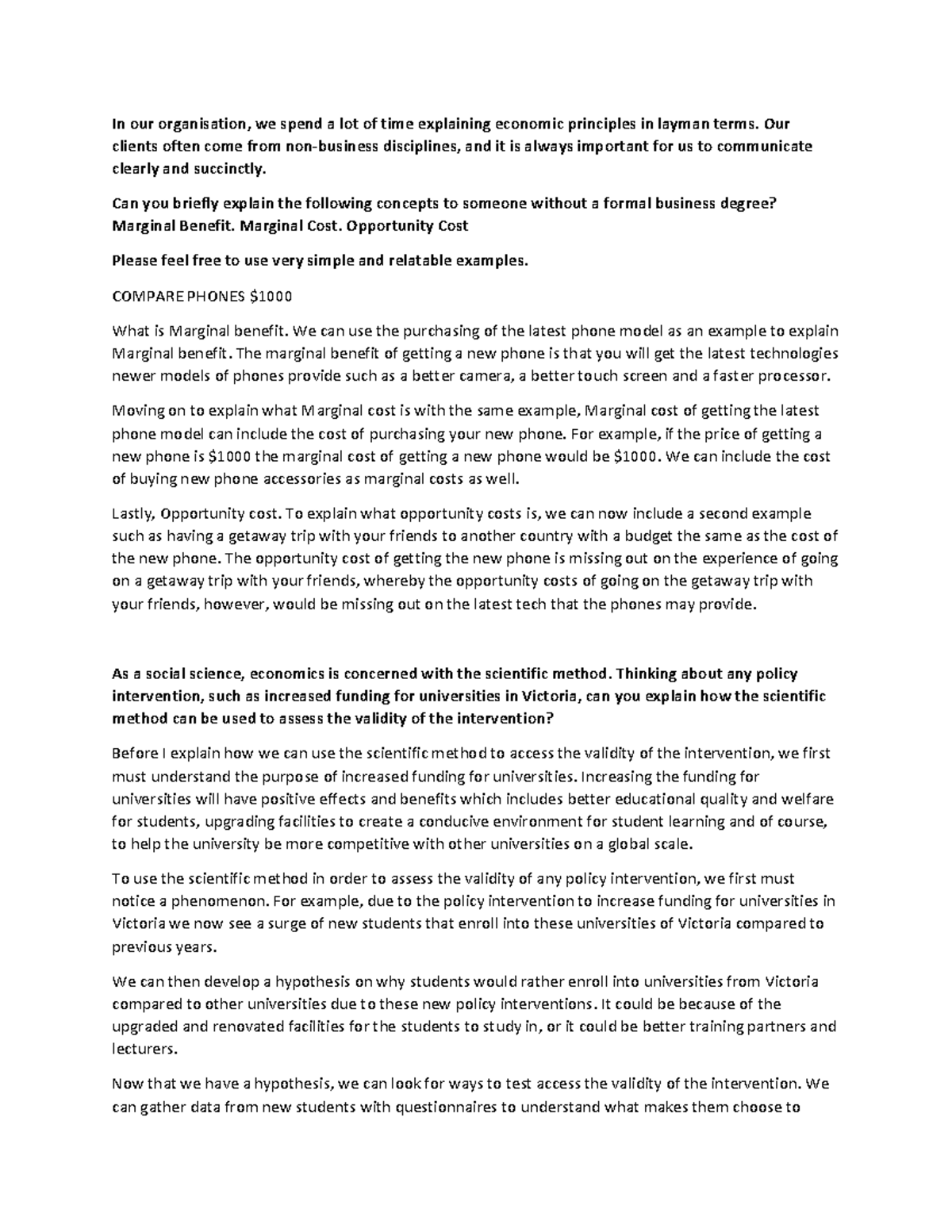 Script for A1 - In our organisation, we spend a lot of time explaining ...
