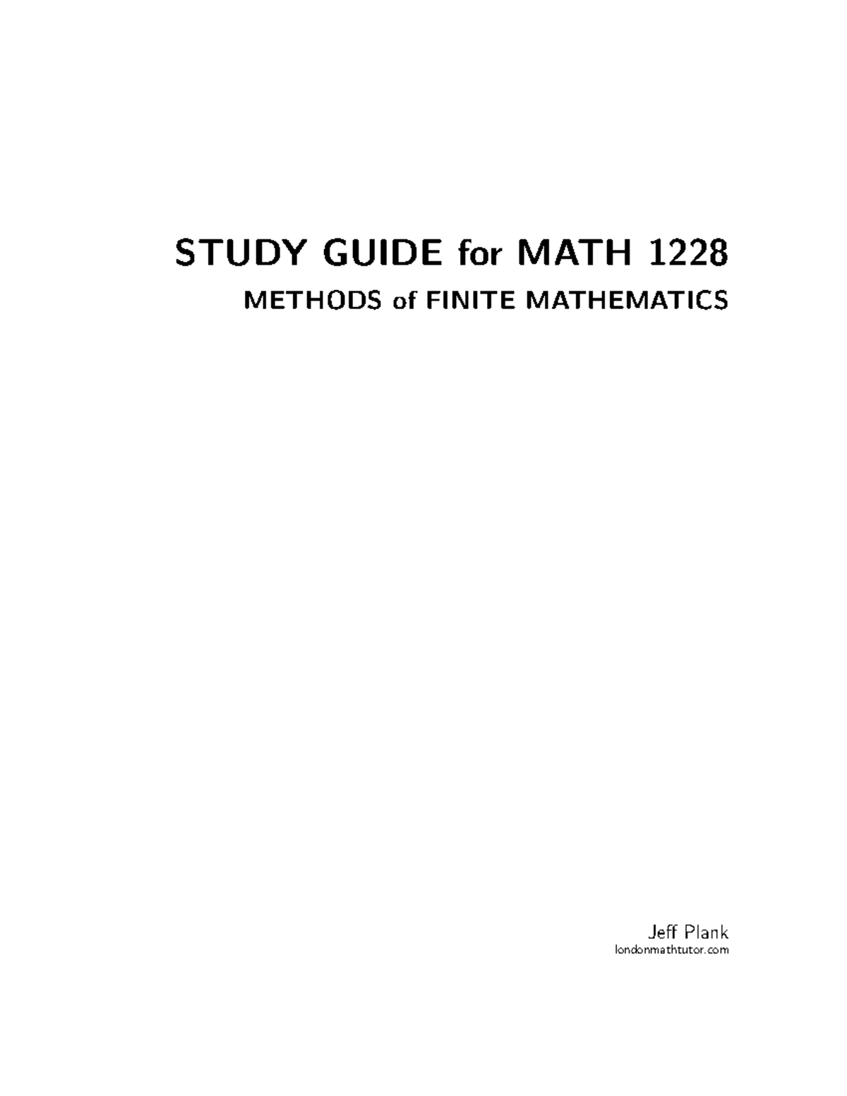 1228guide - 1228 math - Western - STUDY GUIDE for MATH 1228 METHODS of ...