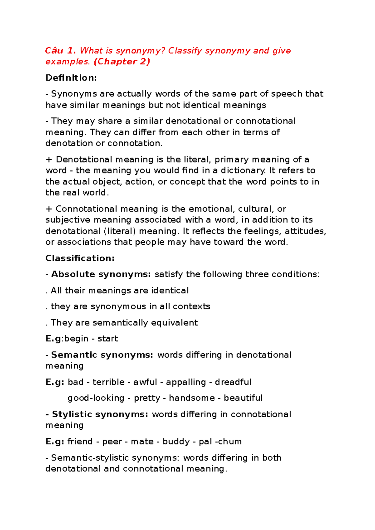 NNH - Ngữ Nghĩa Học: Synonymy, Antonymy, Metaphor, and Hyponymy ...