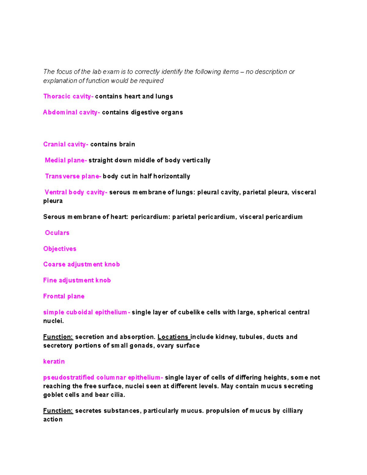 BIO LAB EXAM Study Guide: Key Concepts & Structures - Studocu