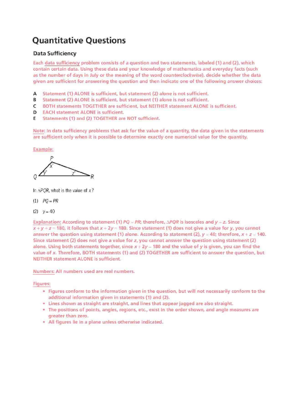 GMAT Quantitative Sample Paper 2: Data Sufficiency Questions - Studocu