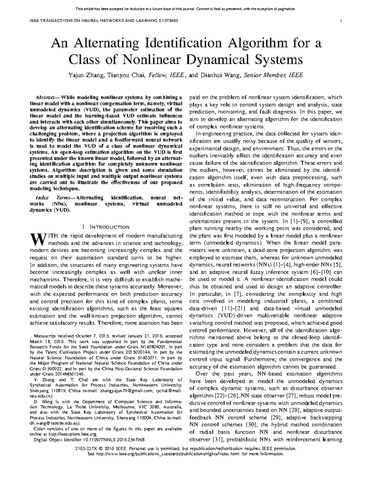 An Alternating Identification Algorithm for Nonlinear Systems - Zhang ...
