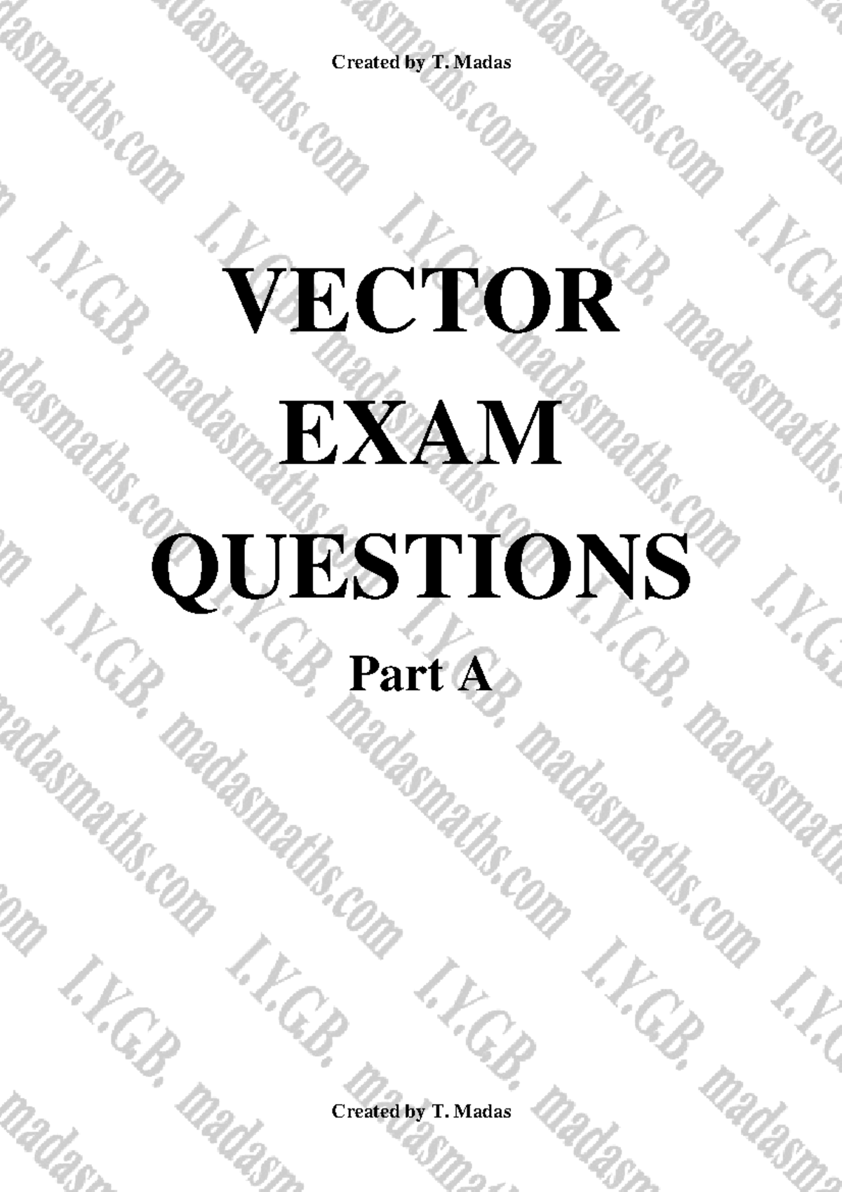 3D Vectors 4U: Vector Exam Questions and Solutions - Studocu