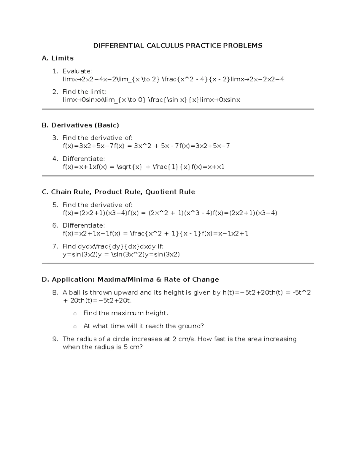 MATH - Analysis of Beam Loads and Geometry Problems - Studocu