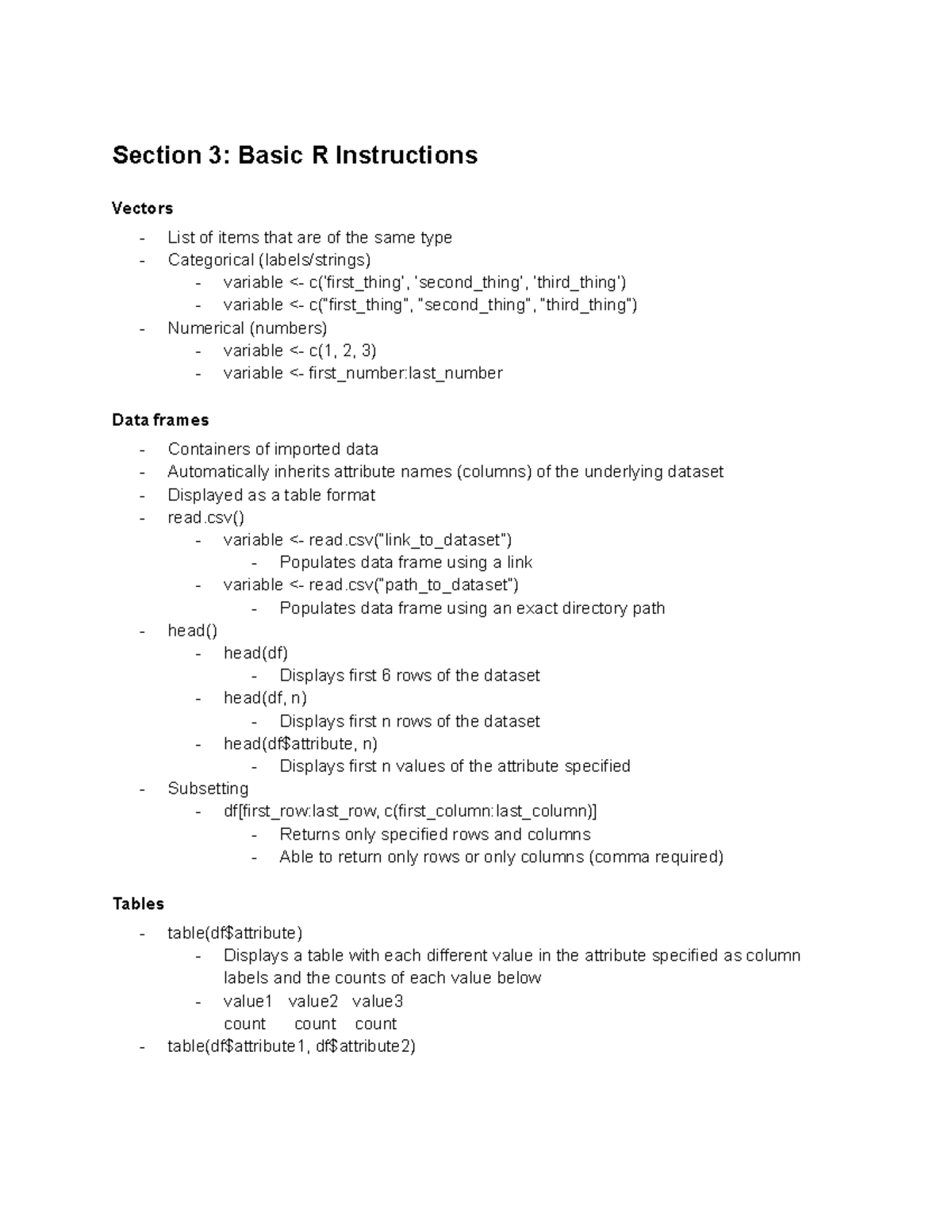 Data101: Essential R Instructions & Data Science Concepts Notes - Studocu
