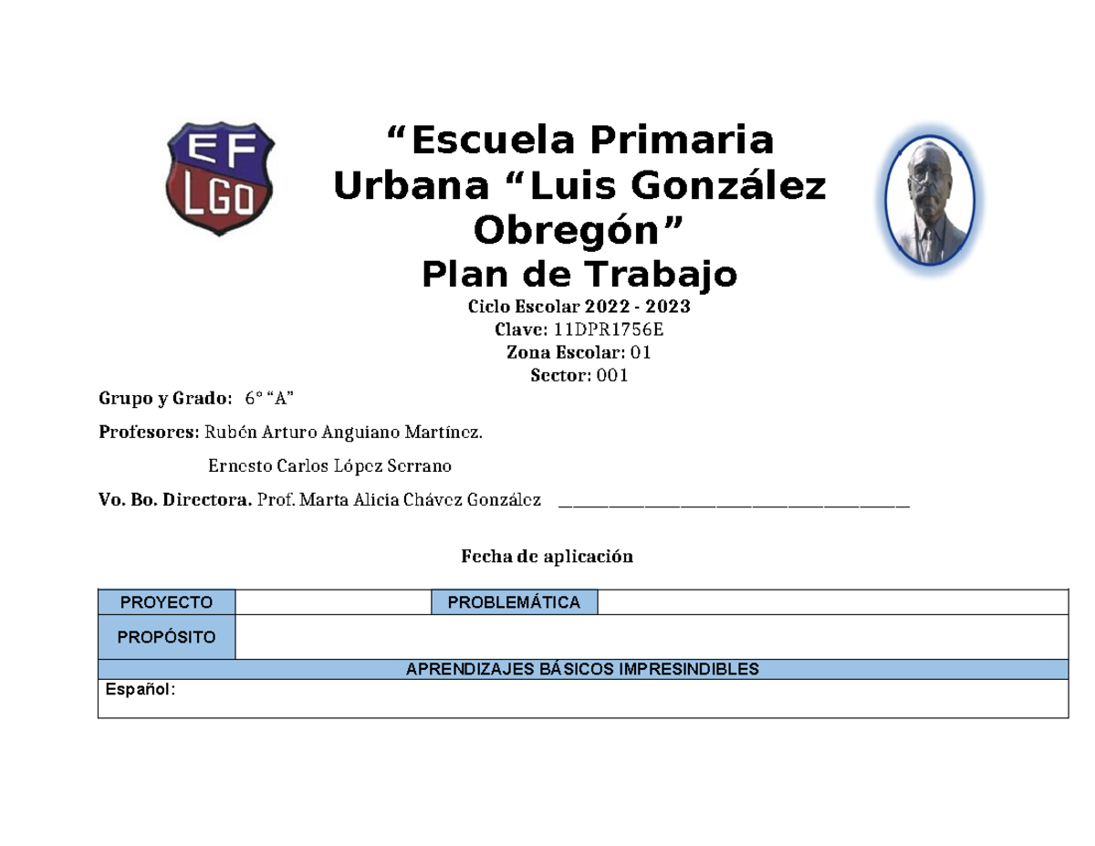 6 al 10 de marzo planeacion pedagogica - “Escuela Primaria Urbana “Luis