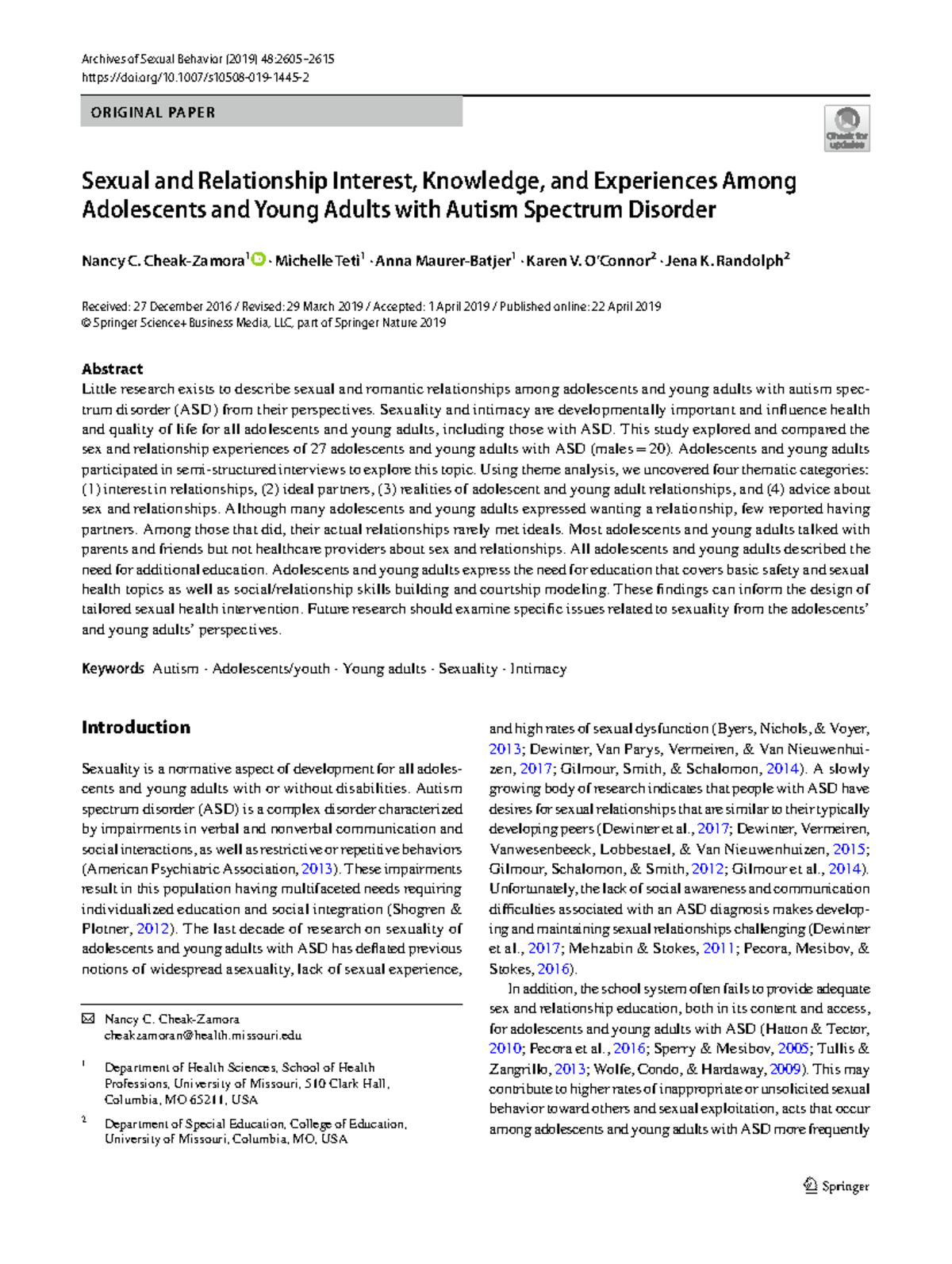 Sexual and Relationship Interest, Knowledge, and Experiences Among ...