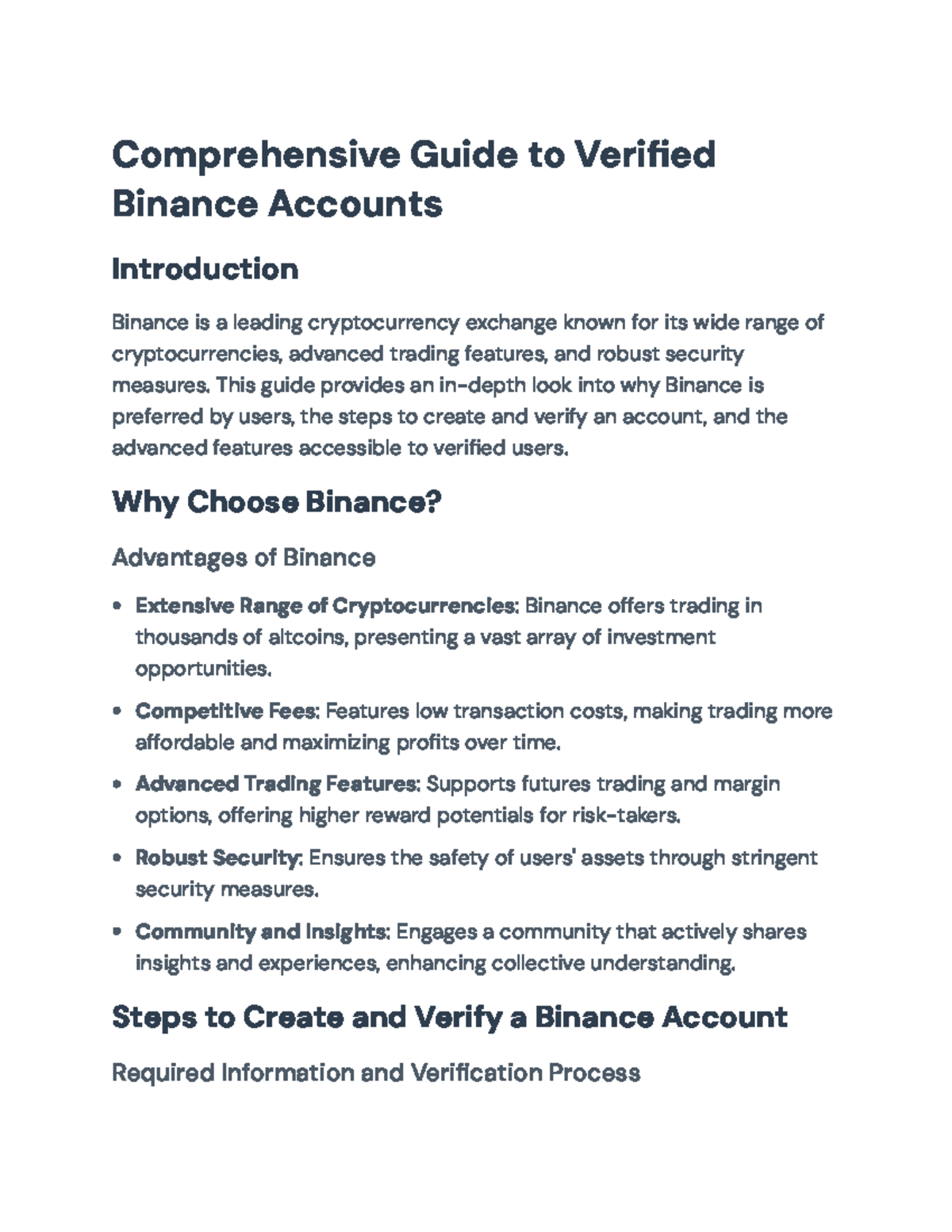 Comprehensive Guide to Creating and Verifying Binance Accounts ...