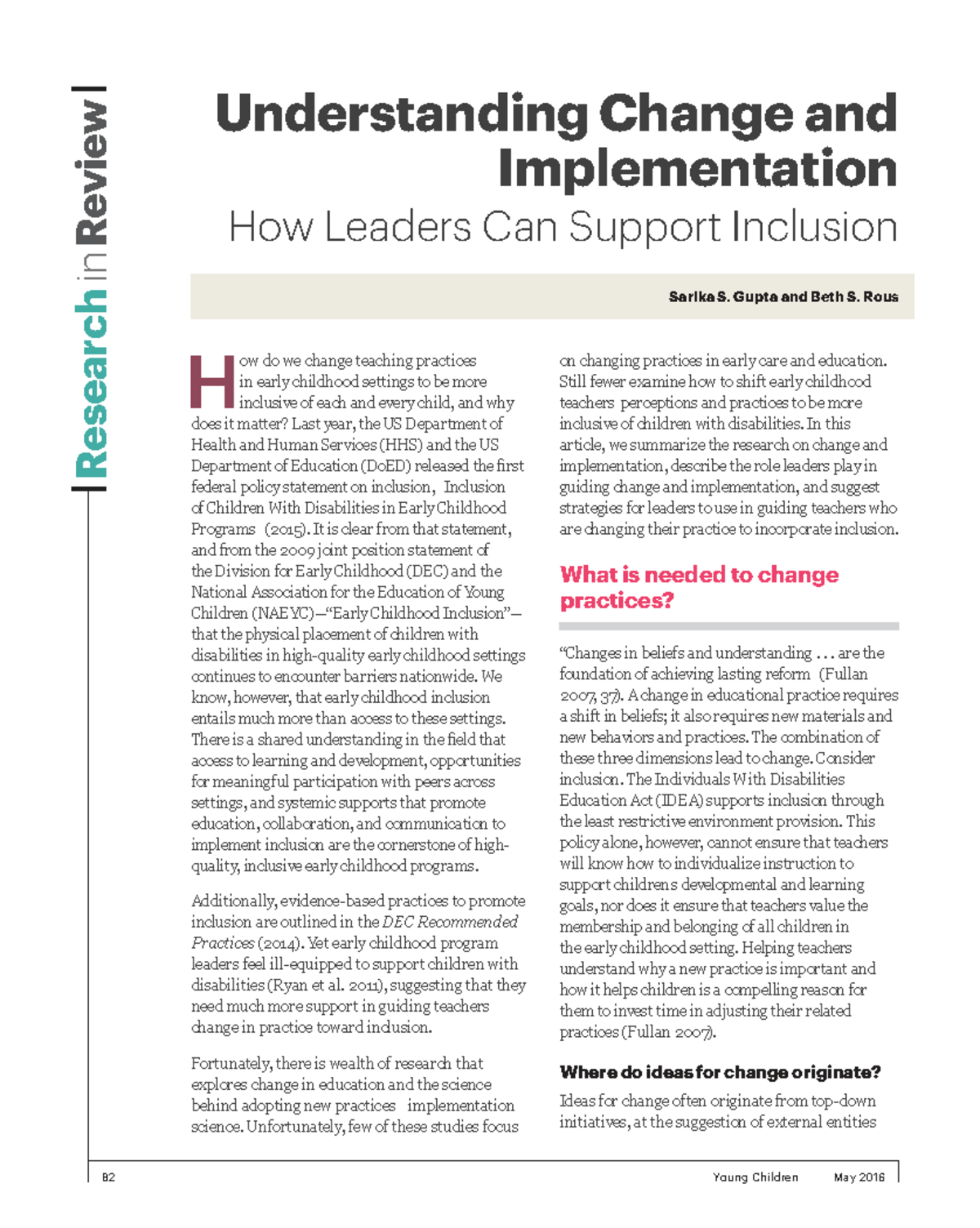 Implementing Inclusion in Early Childhood: Strategies for Leaders (EDU ...