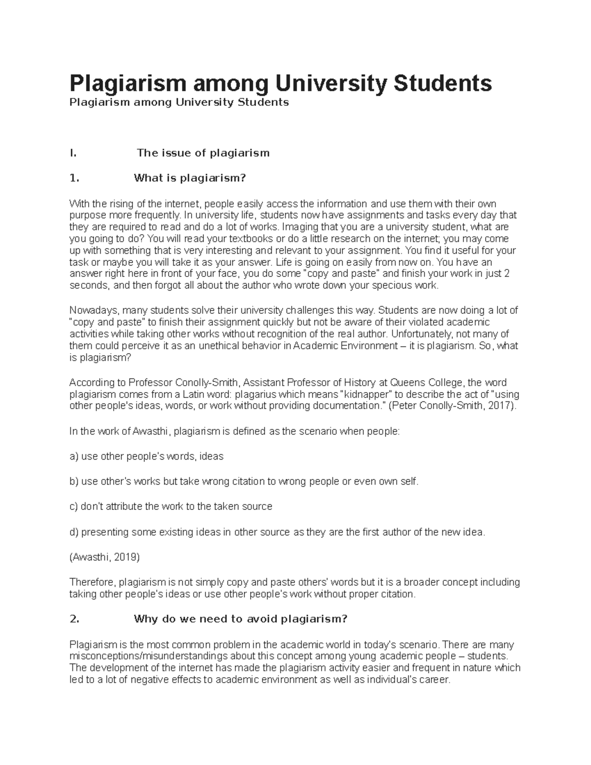 Plagiarism among University Students - Plagiarism among University ...