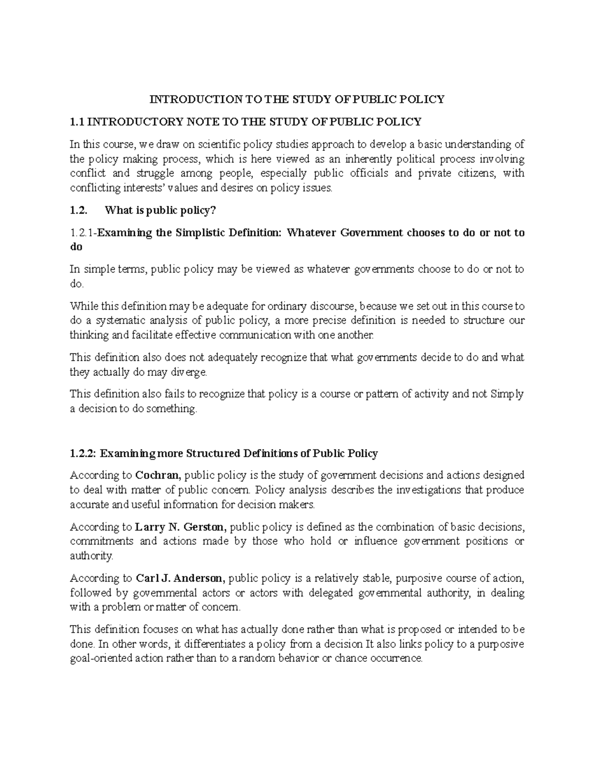 Lecture Notes on Public Policy - Masters in Development Management ...