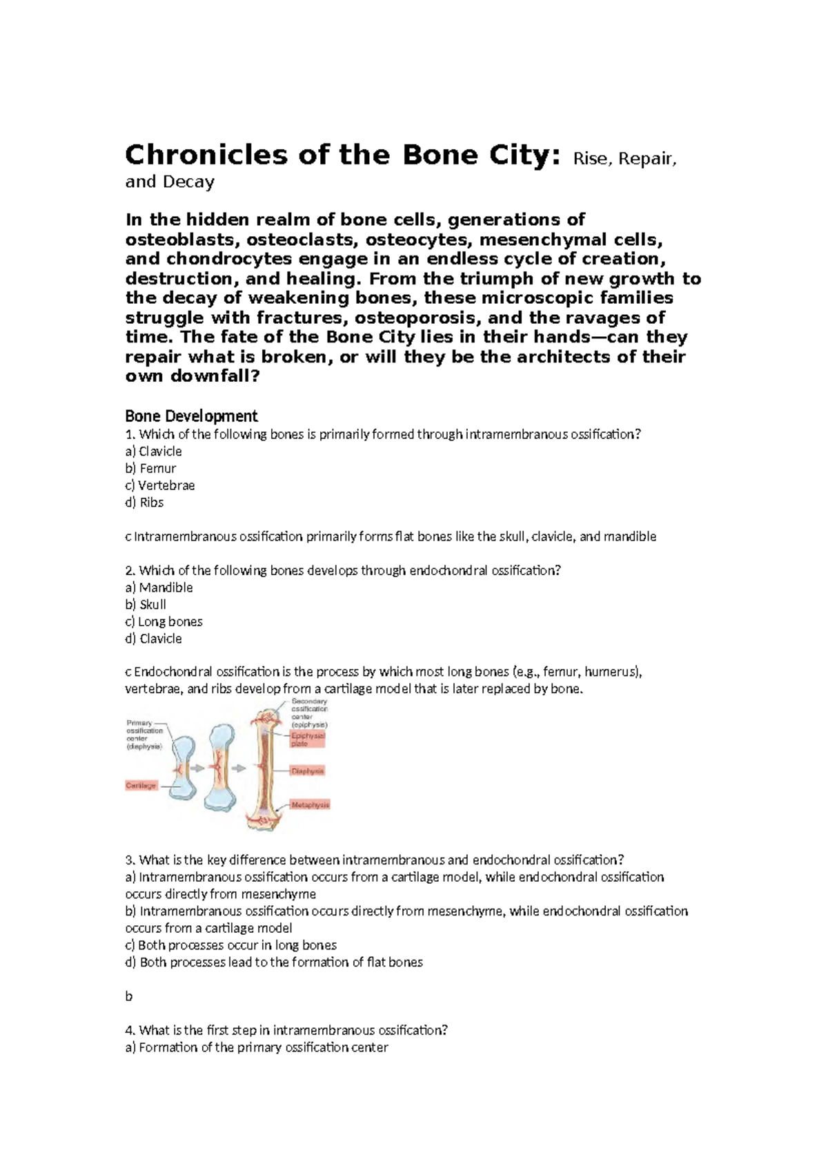 Bone Development and Repair Mechanisms: A Comprehensive Study (BIO 101 ...