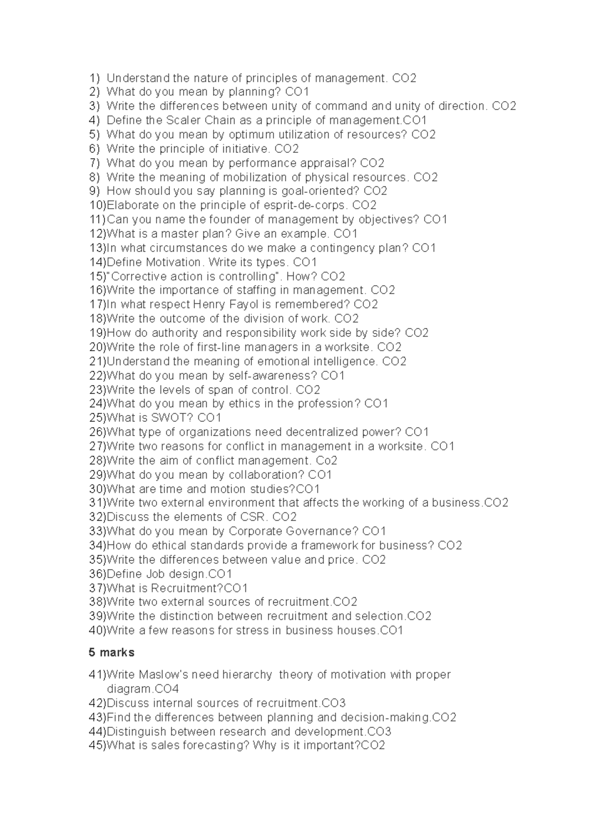 POM 2ND YR CSE: Principles of Management Overview & Key Concepts - Studocu