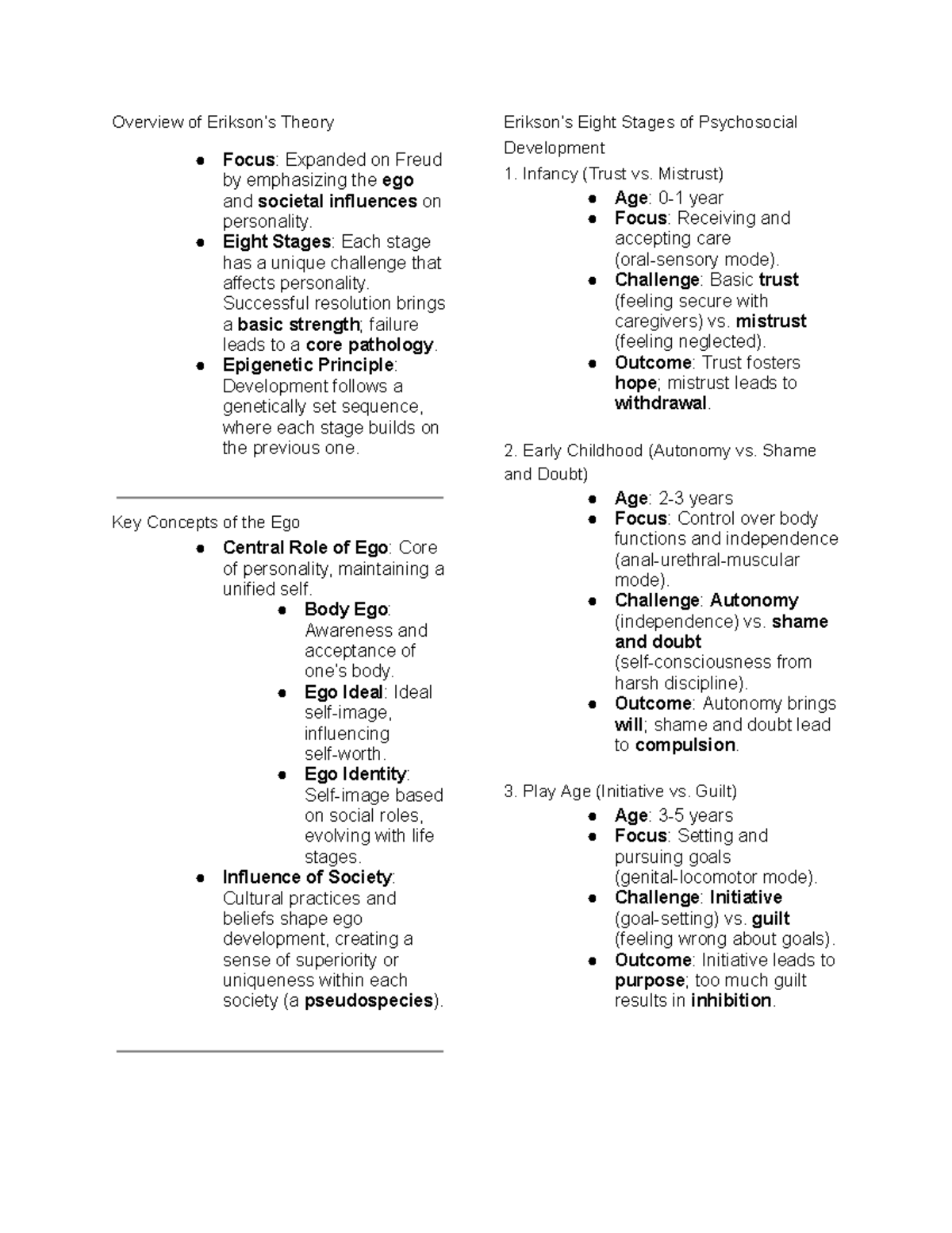 Erik Erikson's Theory Week 5 Overview of Erikson’s Theory Focus